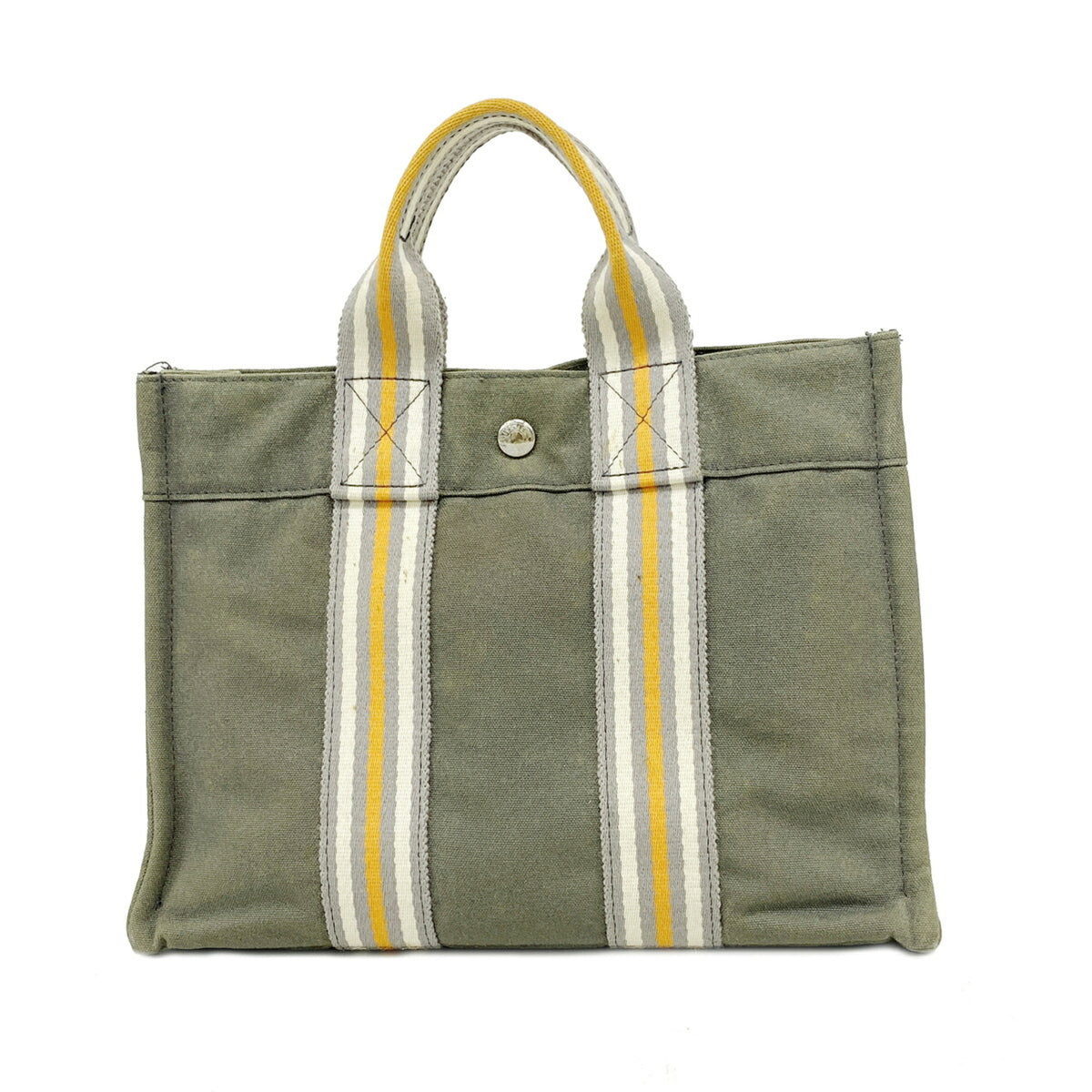 Hermes Gray Canvas Tote Bag (Pre-Owned)