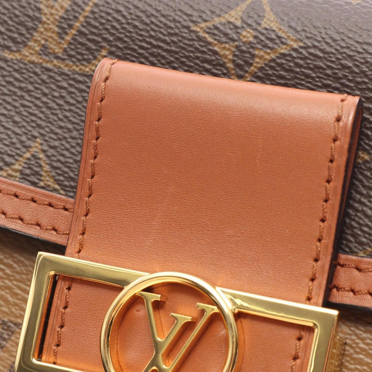 Louis Vuitton Beige Brown Coated Canvas Leather Handbag Shoulder Bag (Pre-Owned)