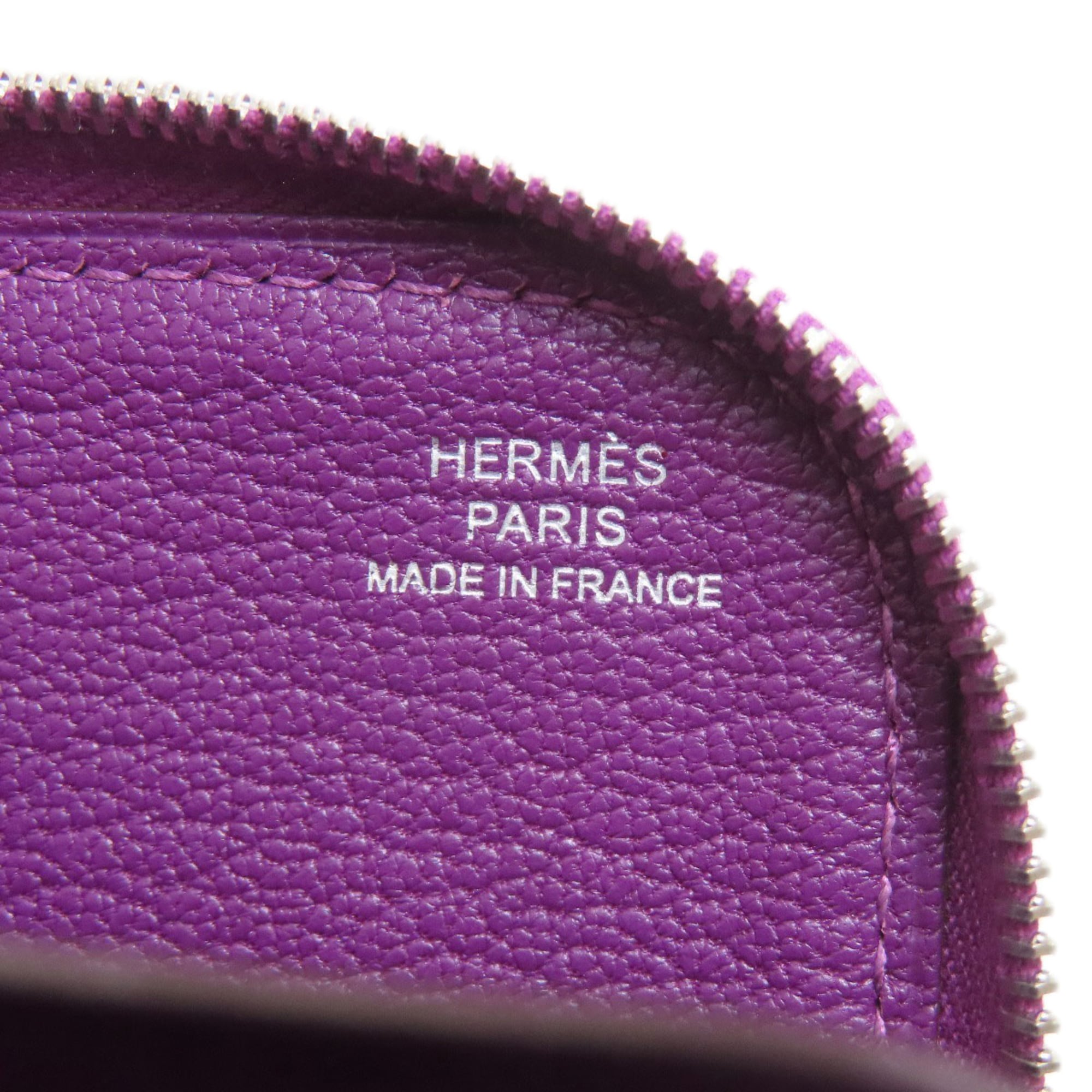 Hermes Purple Togo Leather Long Wallet (Bi-Fold) (Pre-Owned)