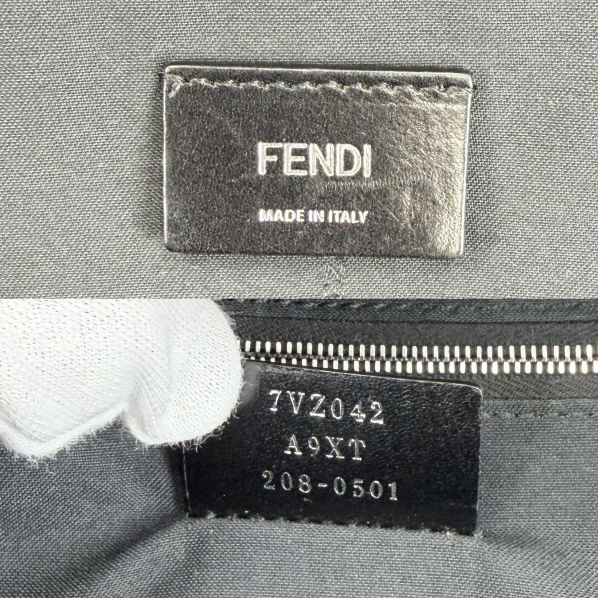 Fendi Zucca Black Brown Nylon Leather Backpack (Pre-Owned)