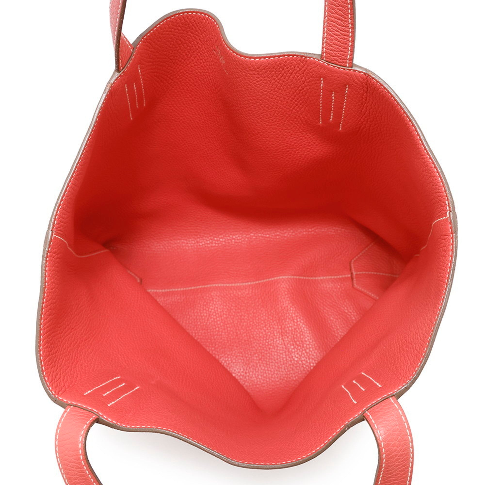 Hermes Bougainvillier Rouge Casaque Taurillon Clemence Leather Tote Bag (Pre-Owned)