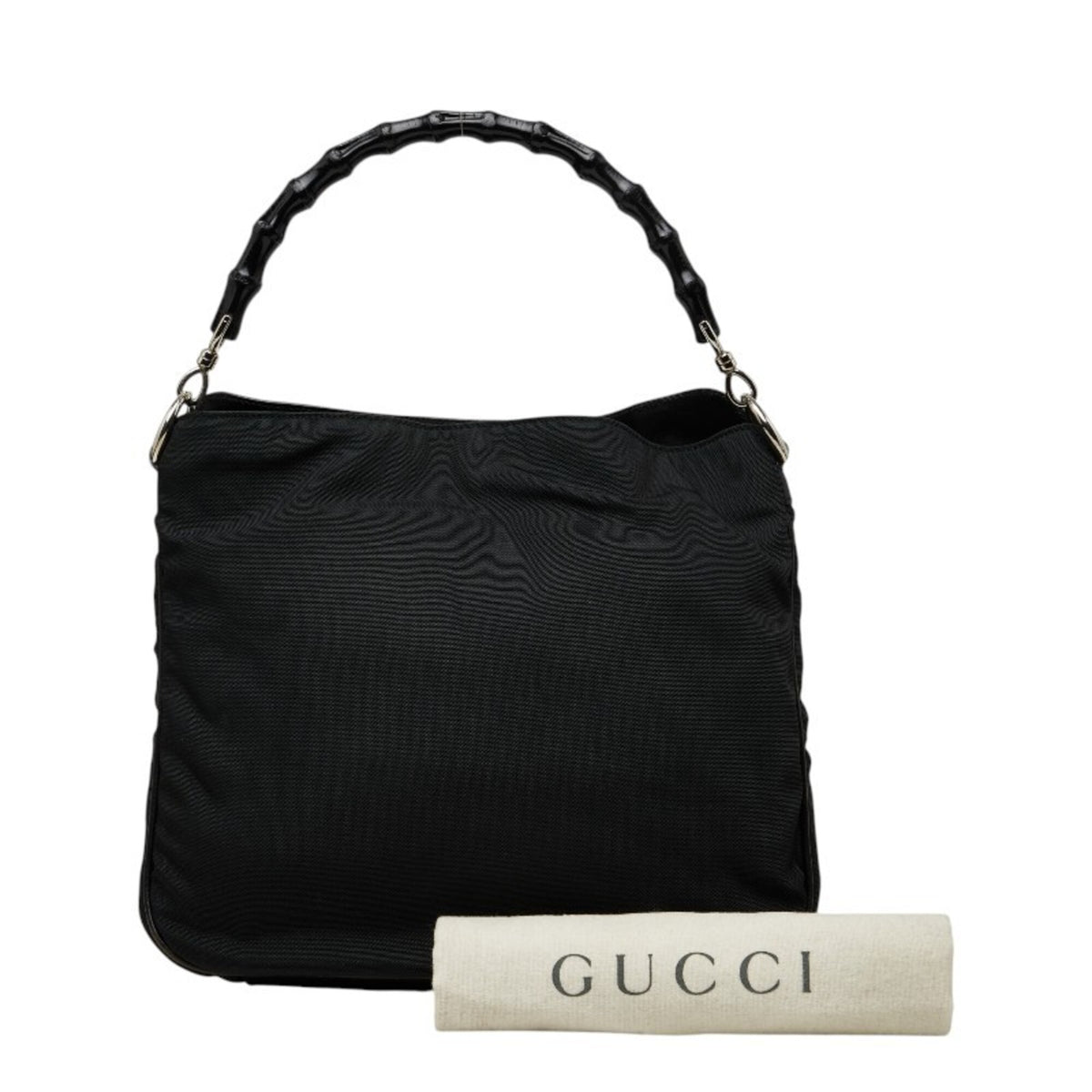 Gucci Bamboo Black Nylon Handbag (Pre-Owned)