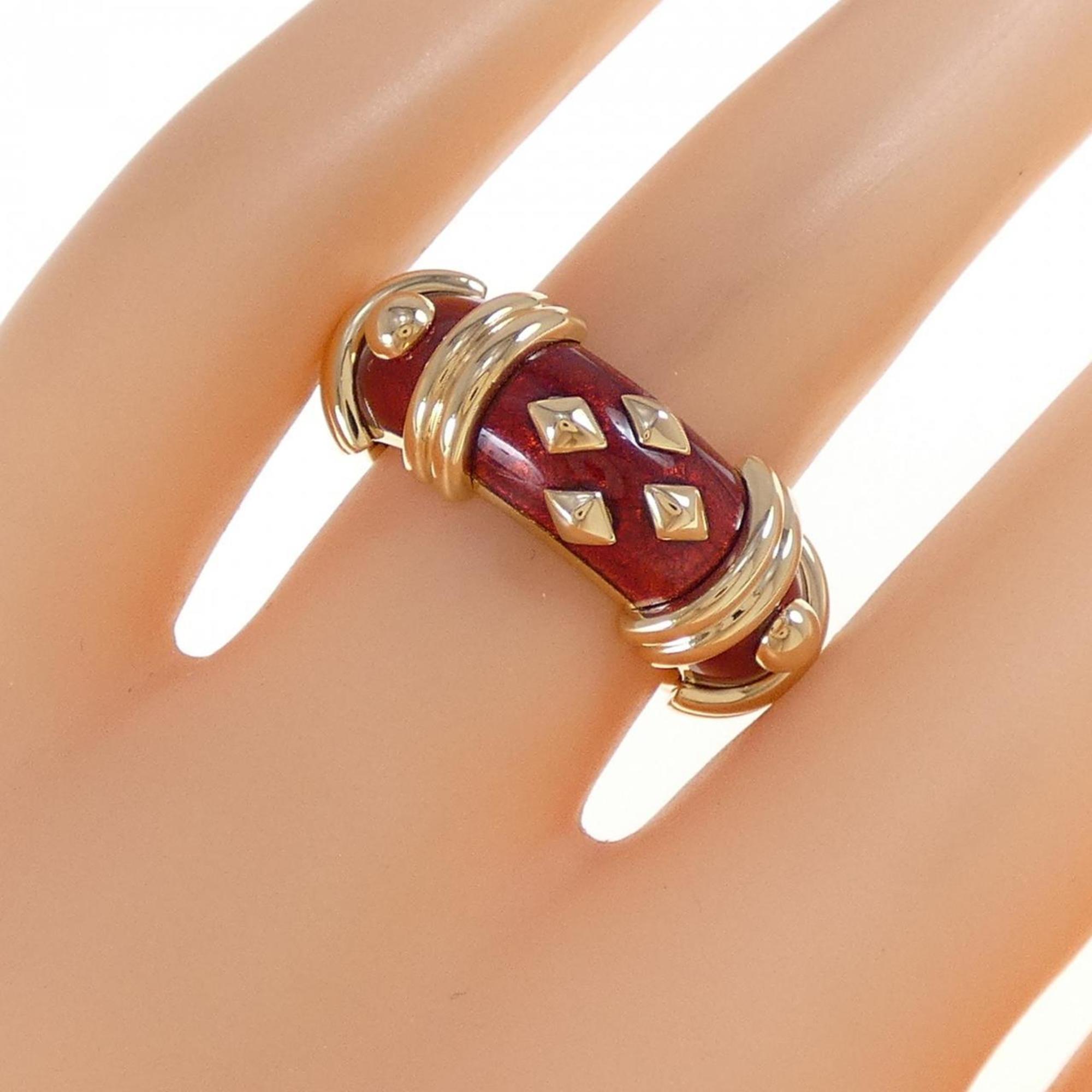 Tiffany Yellow Gold Yellow Gold (18K) Cloisonné/Enamel Band Ring (Pre-Owned)