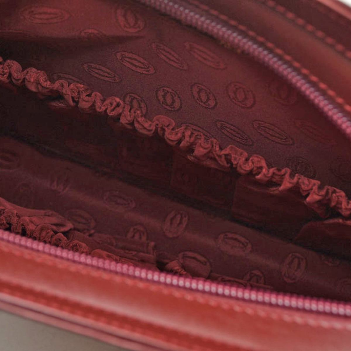 Cartier Bordeaux Leather Clutch Bag (Pre-Owned)