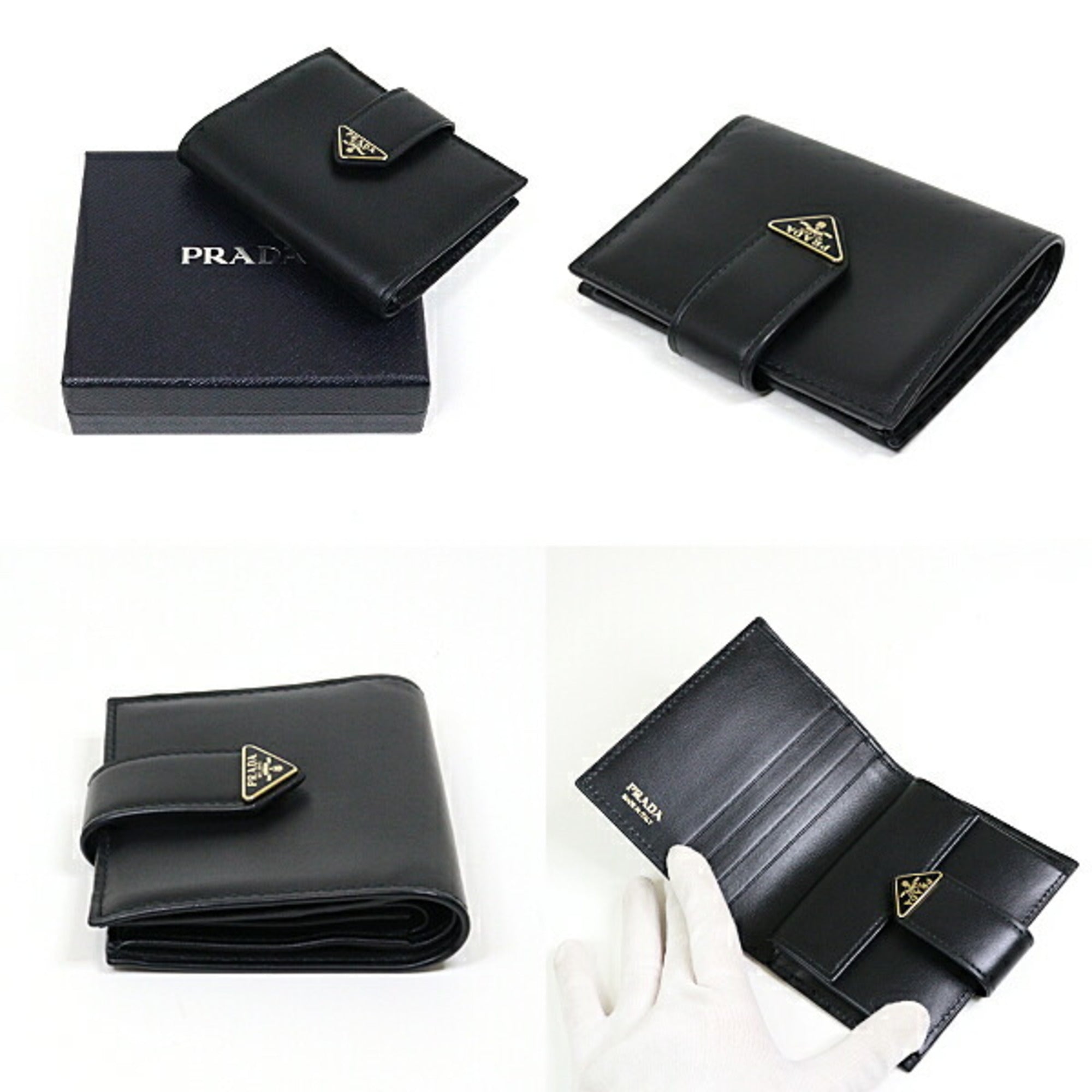 Prada Black Leather Wallet (Bi-Fold) (Pre-Owned)