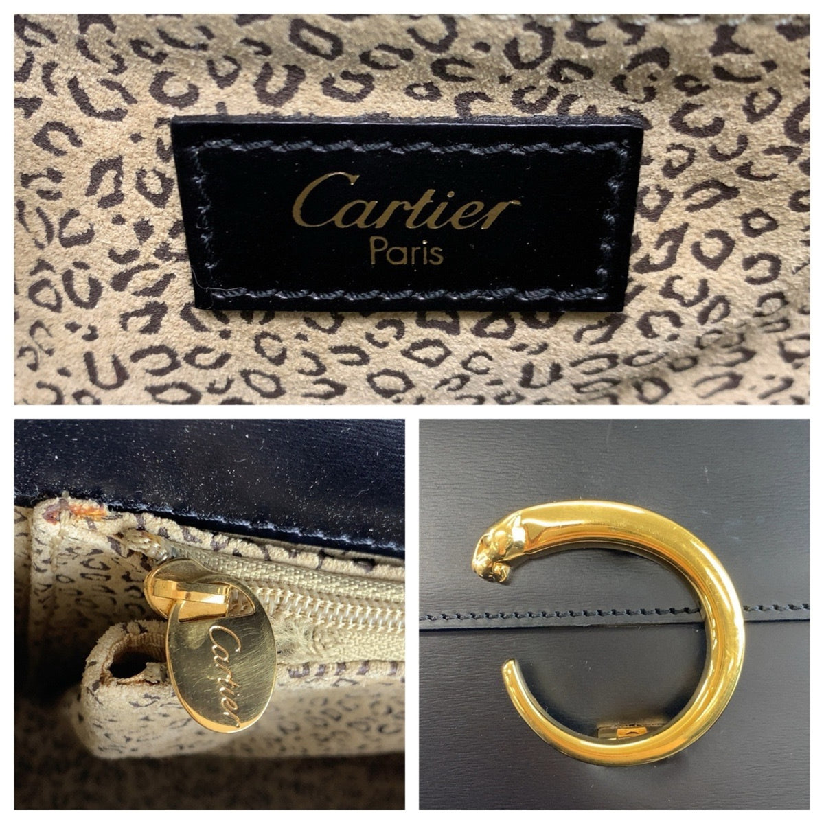 Cartier Black Leather Handbag (Pre-Owned)
