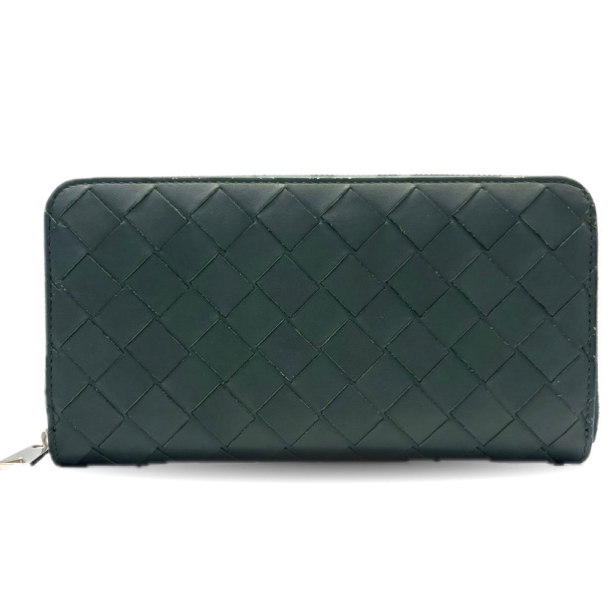 Bottega Veneta Green Leather Long Wallet (Bi-Fold) (Pre-Owned)