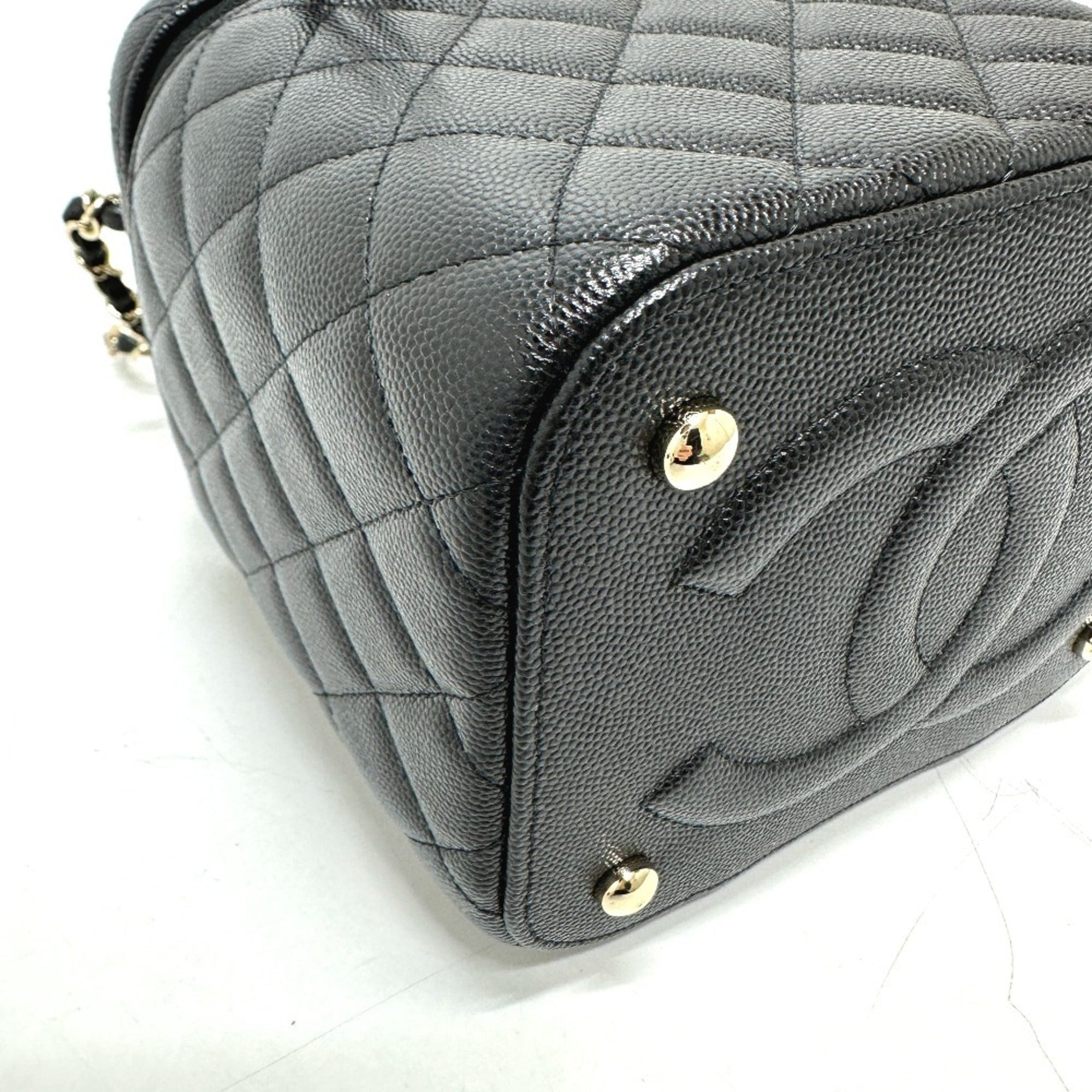 Chanel Matelasse Black Caviar Leather Handbag Shoulder Bag Vanity Bag (Pre-Owned)