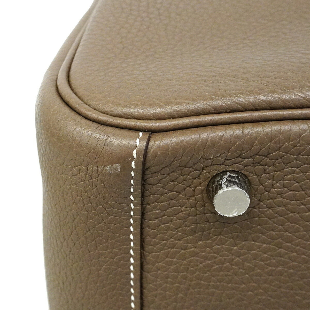 Hermes Etoupe Gray Taurillon Clemence Leather Handbag (Pre-Owned)