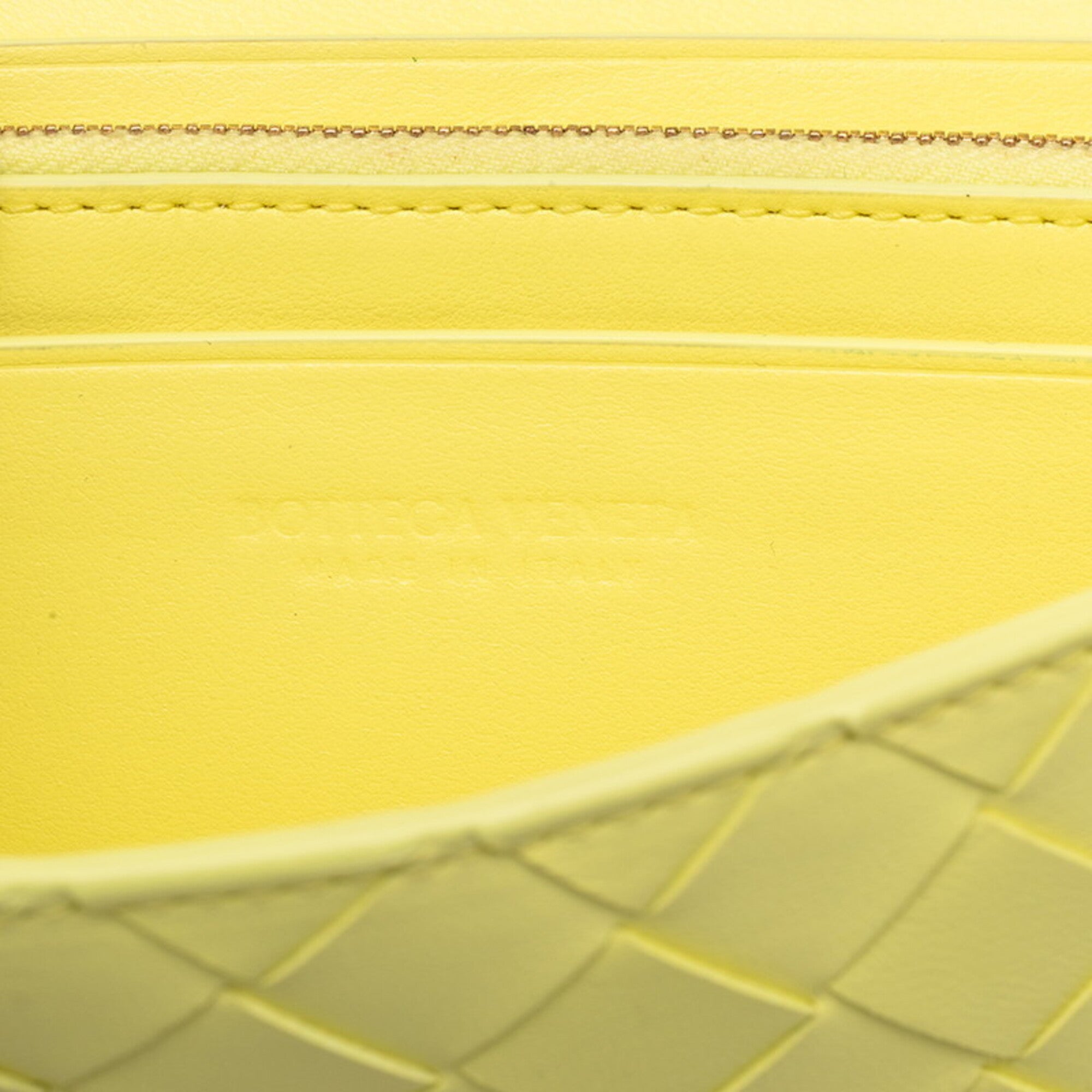 Bottega Veneta Yellow Leather Long Wallet (Bi-Fold) (Pre-Owned)