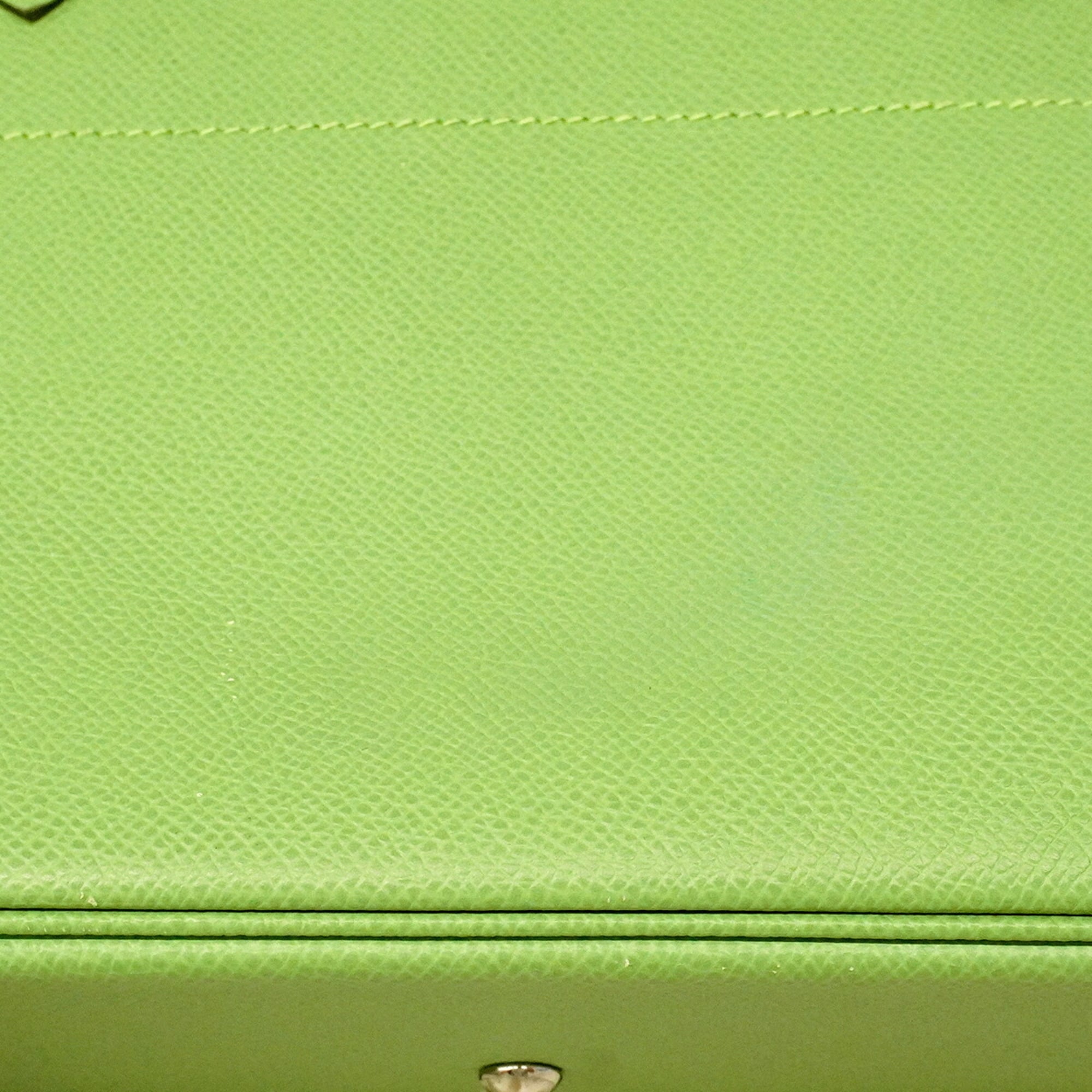 Hermes Green Leather Handbag (Pre-Owned)