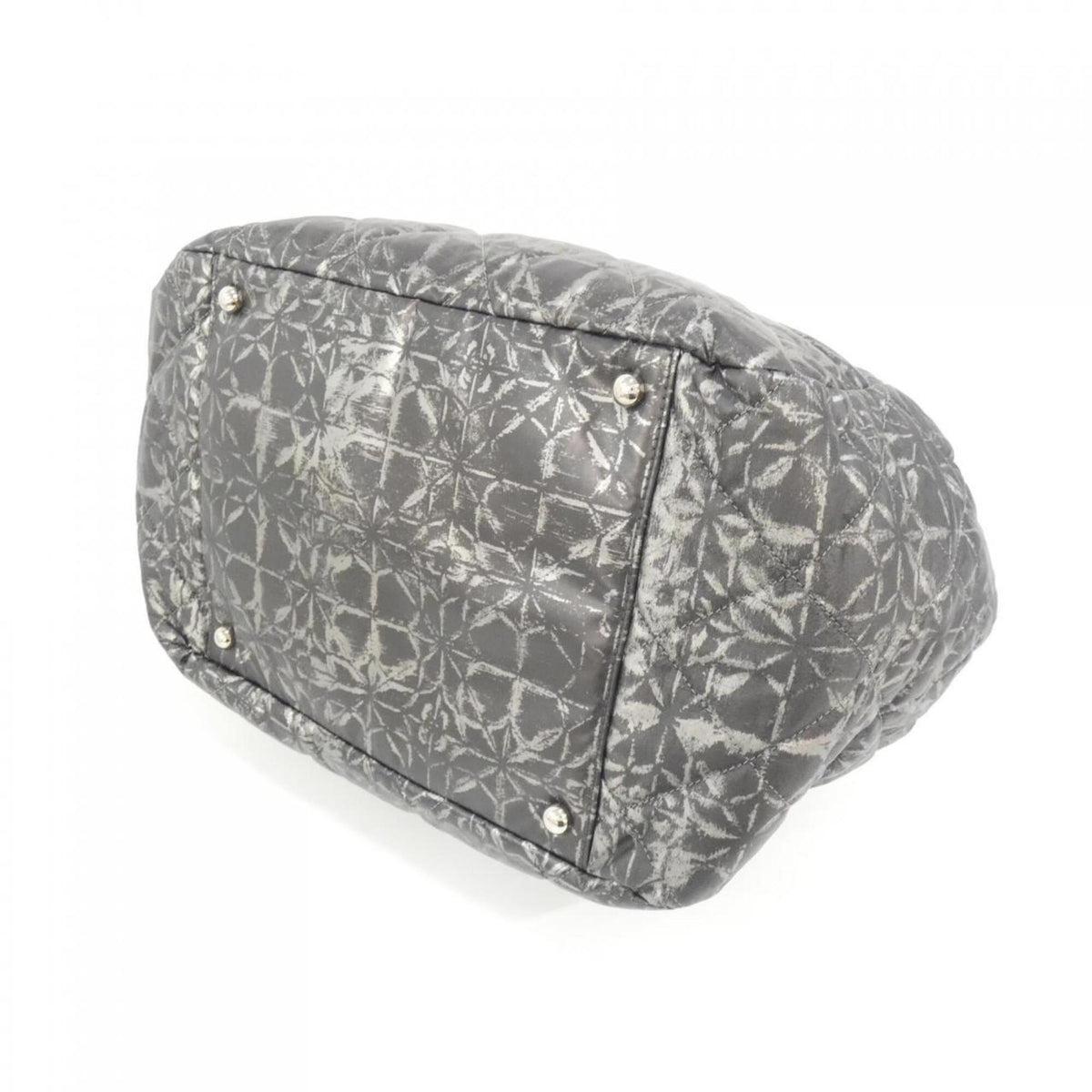 Chanel Black Silver Polyester Handbag (Pre-Owned)