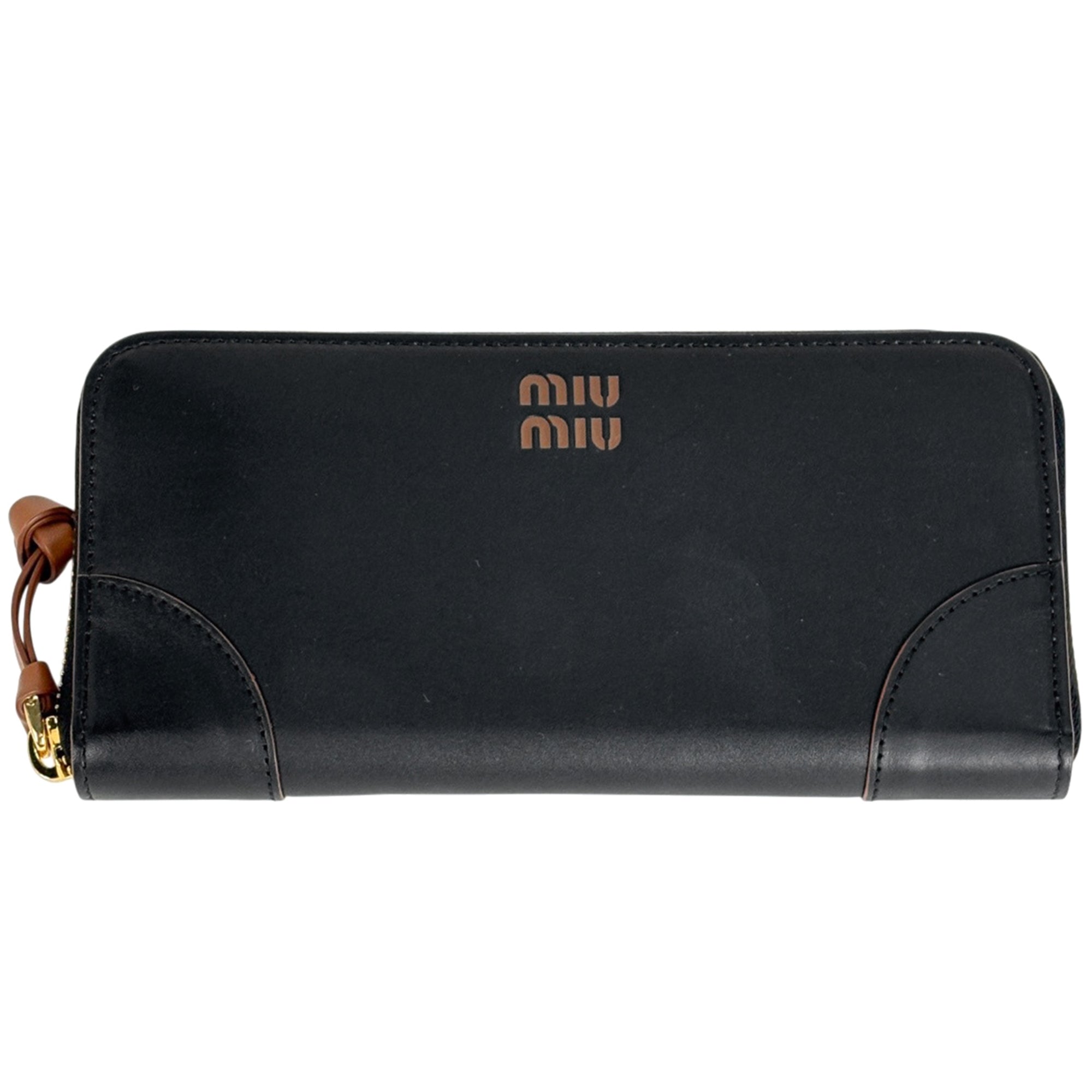 Miu Miu Black Leather Long Wallet (Bi-Fold) (Pre-Owned)