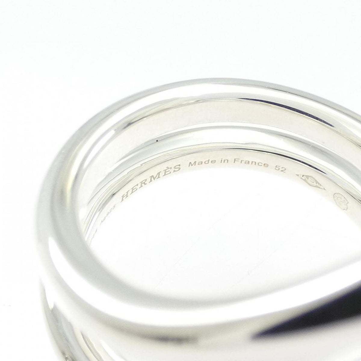 Hermes Silver 925 Band Ring (Pre-Owned)