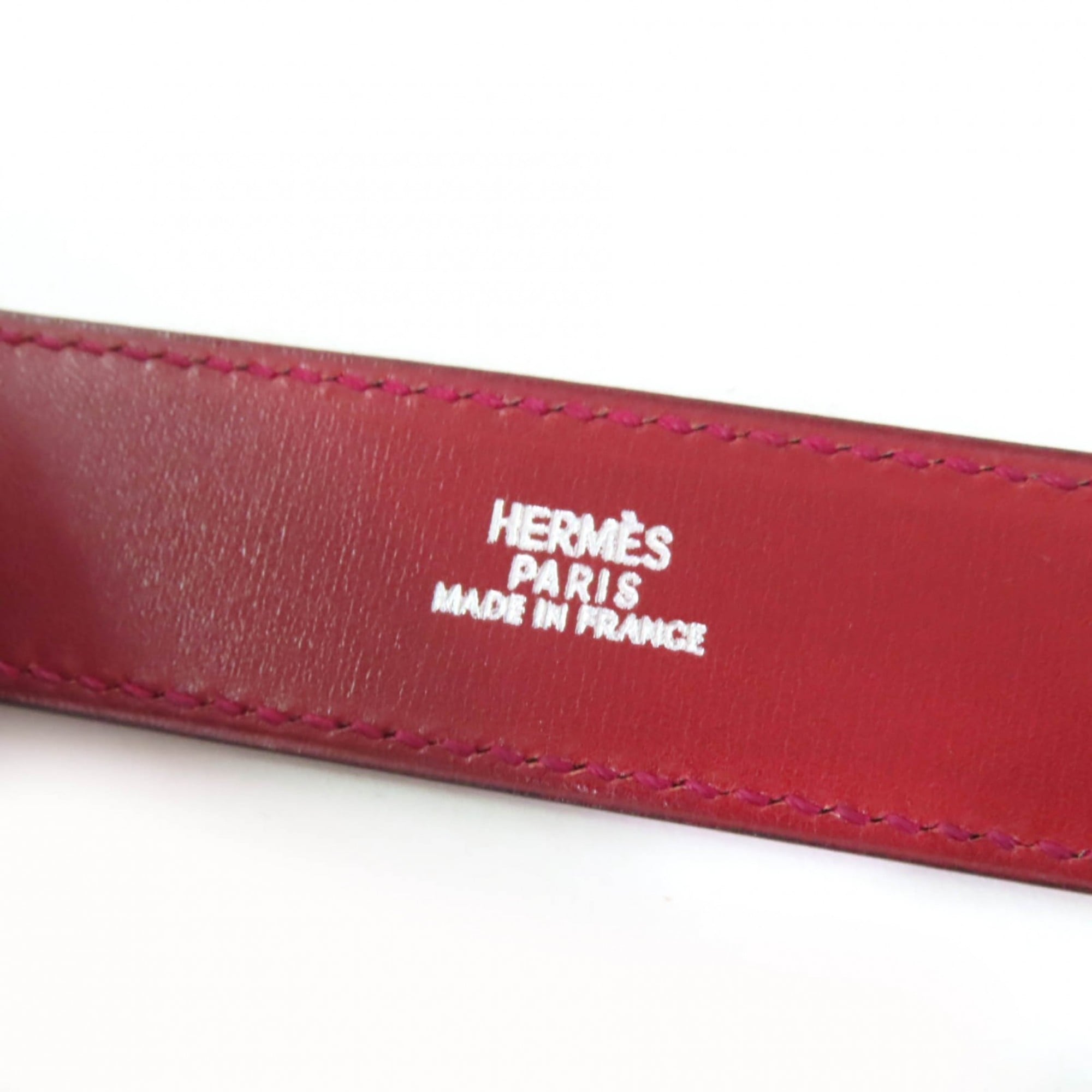 Hermes Bordeaux Leather Charm Bracelet (Pre-Owned)