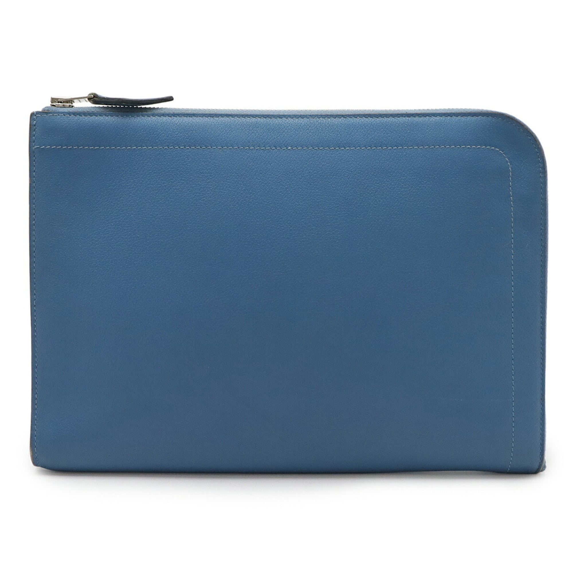 Hermes Blue Leather Clutch Bag (Pre-Owned)