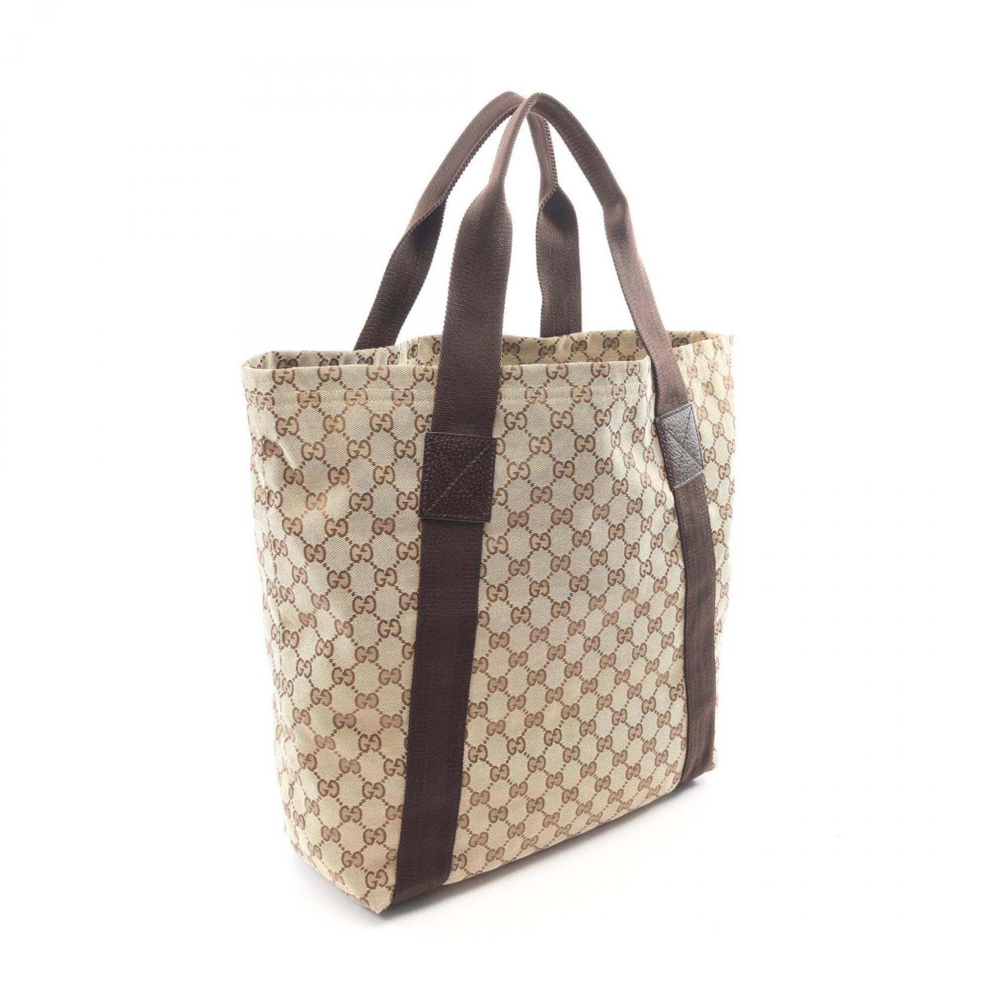 Gucci Beige Brown Gg Canvas Handbag Tote Bag (Pre-Owned)