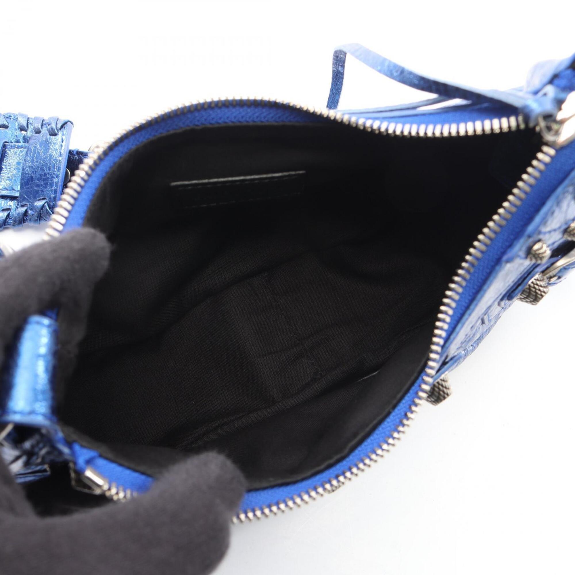 Balenciaga Blue Metallic Leather Handbag Shoulder Bag (Pre-Owned)