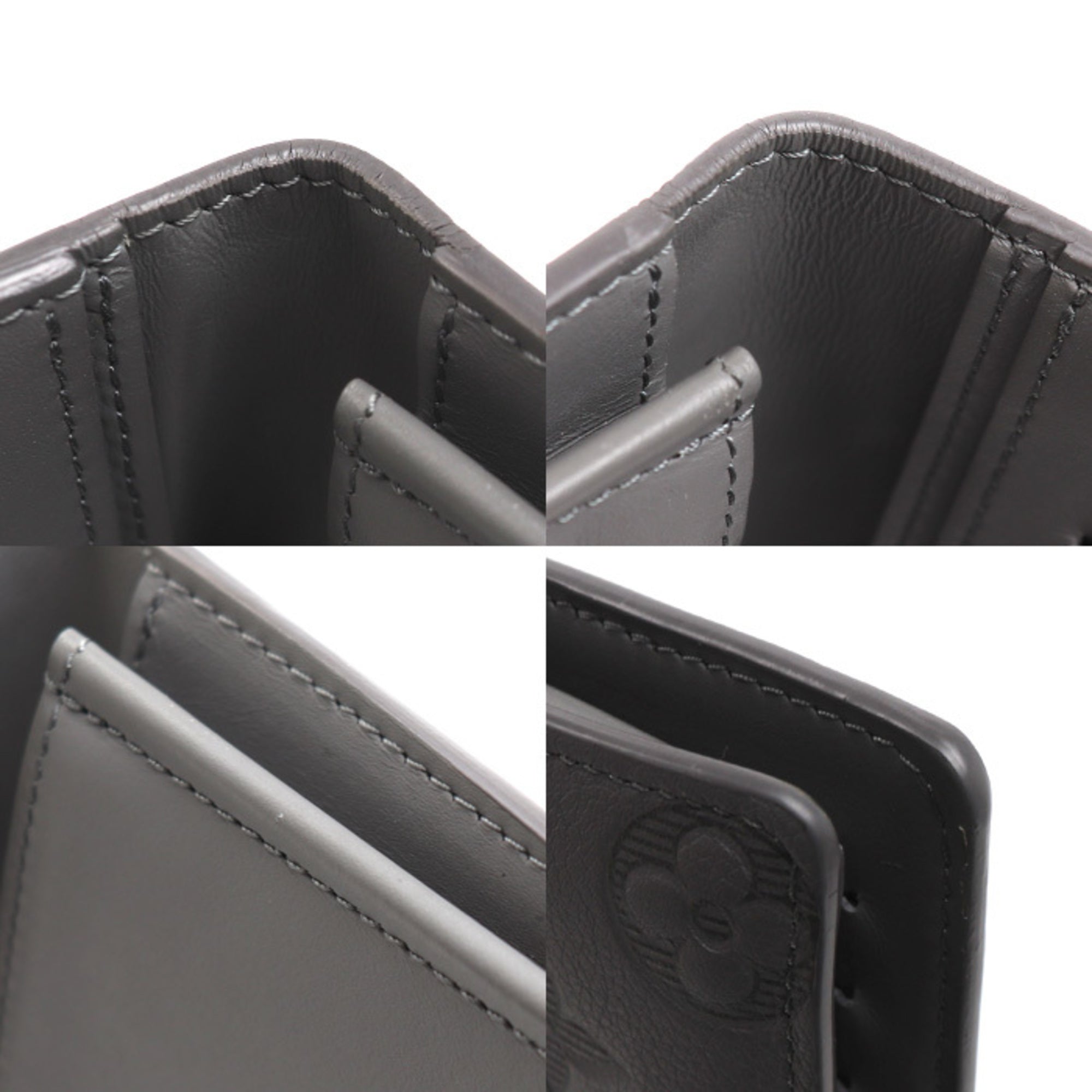 Louis Vuitton Gray Monogram Shadow Long Wallet (Bi-Fold) (Pre-Owned)