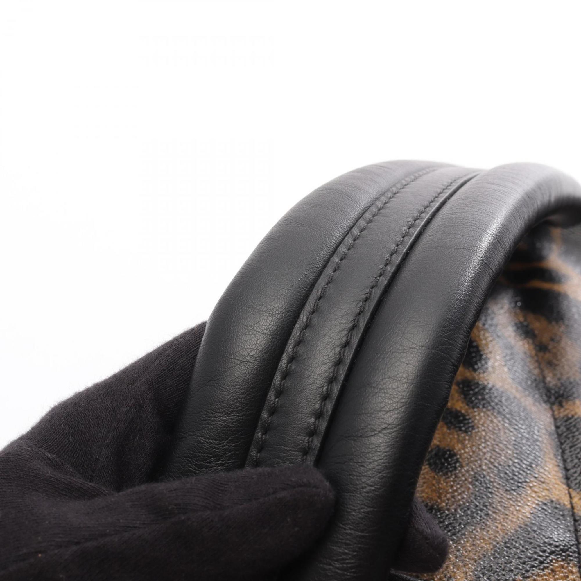 Louis Vuitton Black Brown Coated Canvas Leather Backpack (Pre-Owned)