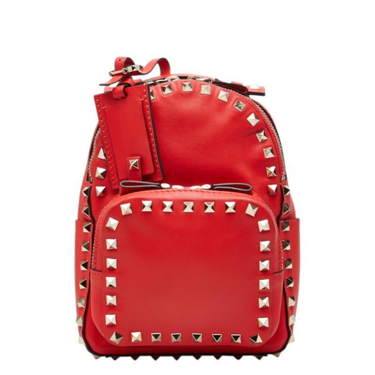 Valentino Red Color Leather Backpack (Pre-Owned)