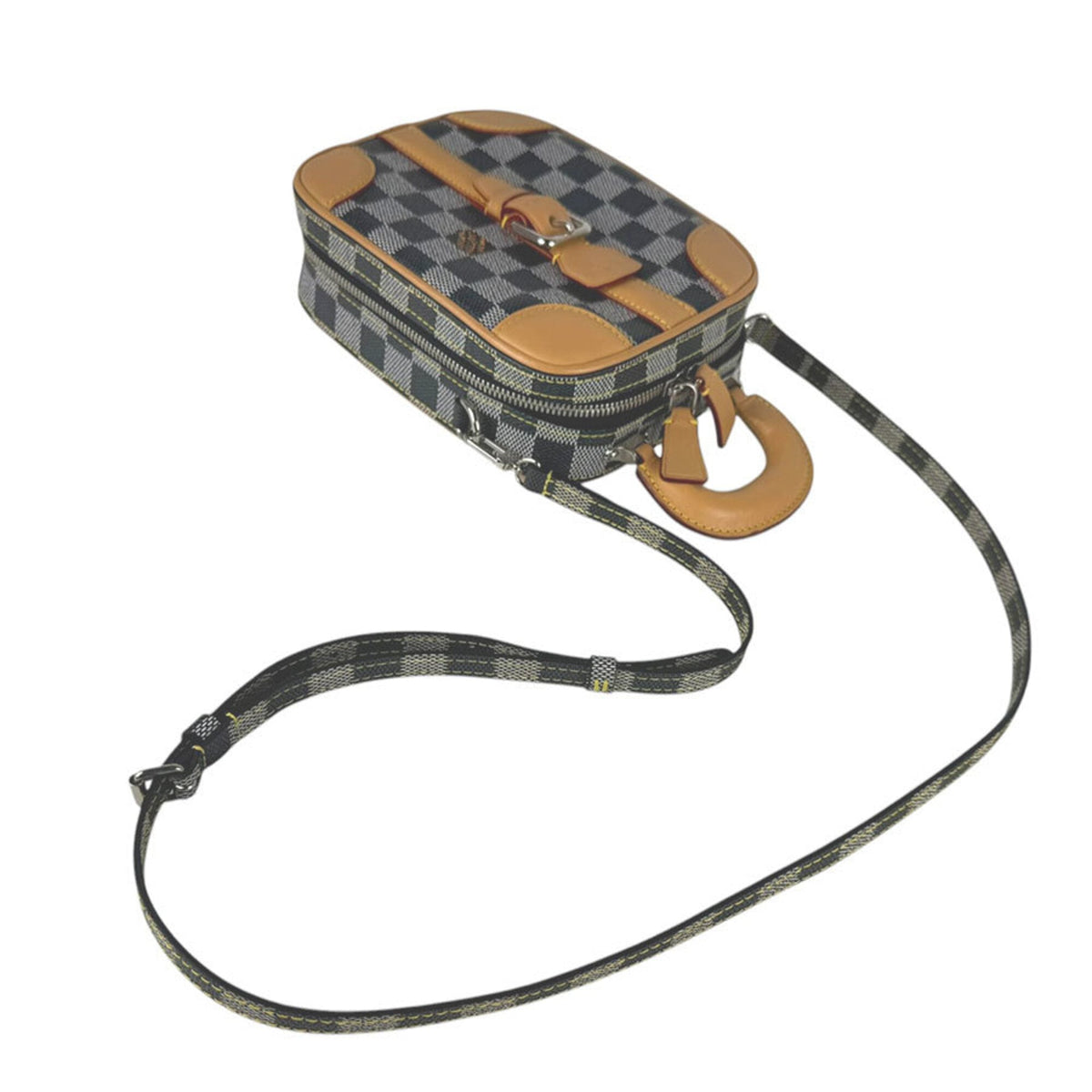 Louis Vuitton Black Brown Damier Canvas Shoulder Bag (Pre-Owned)