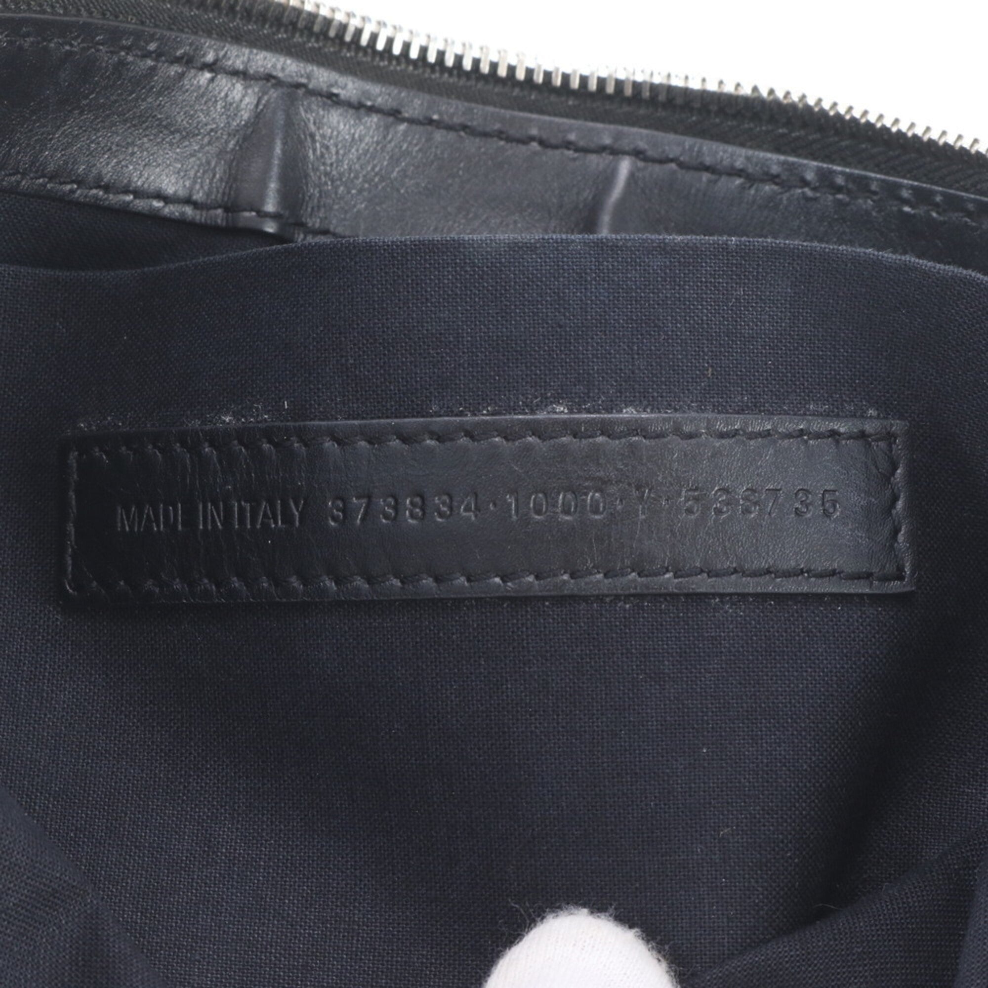 Balenciaga Black Leather Canvas Handbag (Pre-Owned)
