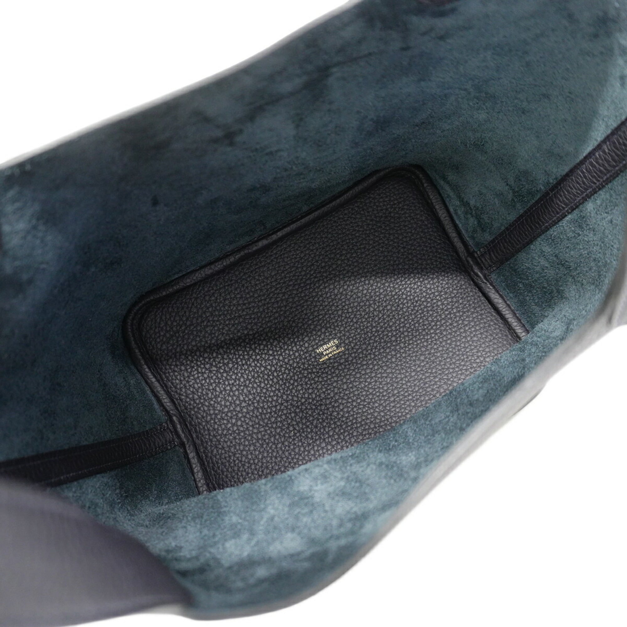 Hermes Gray Taurillon Clemence Leather Handbag (Pre-Owned)