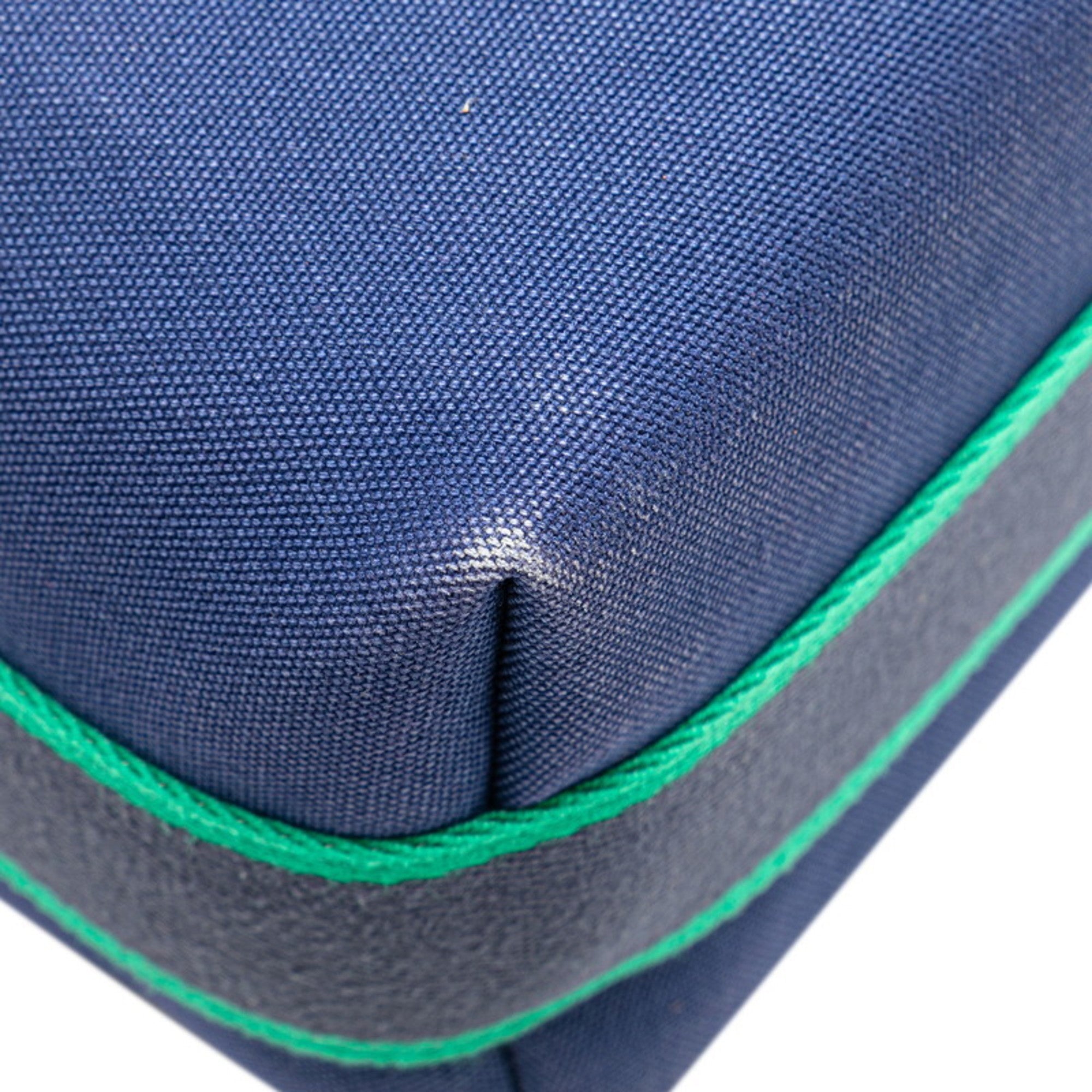 Hermes Black Blue Marine Cotton Handbag Pouch (Pre-Owned)