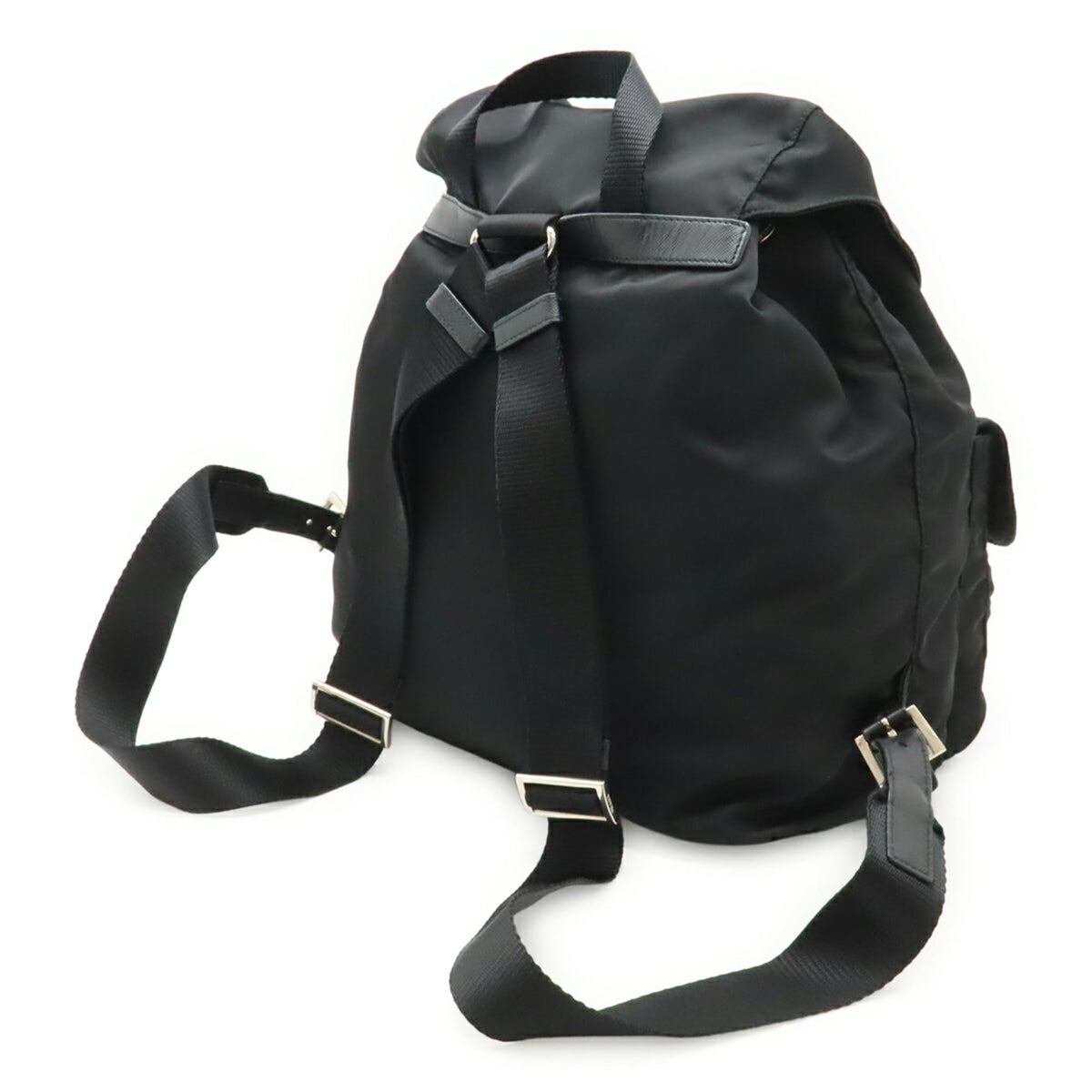 Prada Black Nero Nylon Leather Backpack (Pre-Owned)