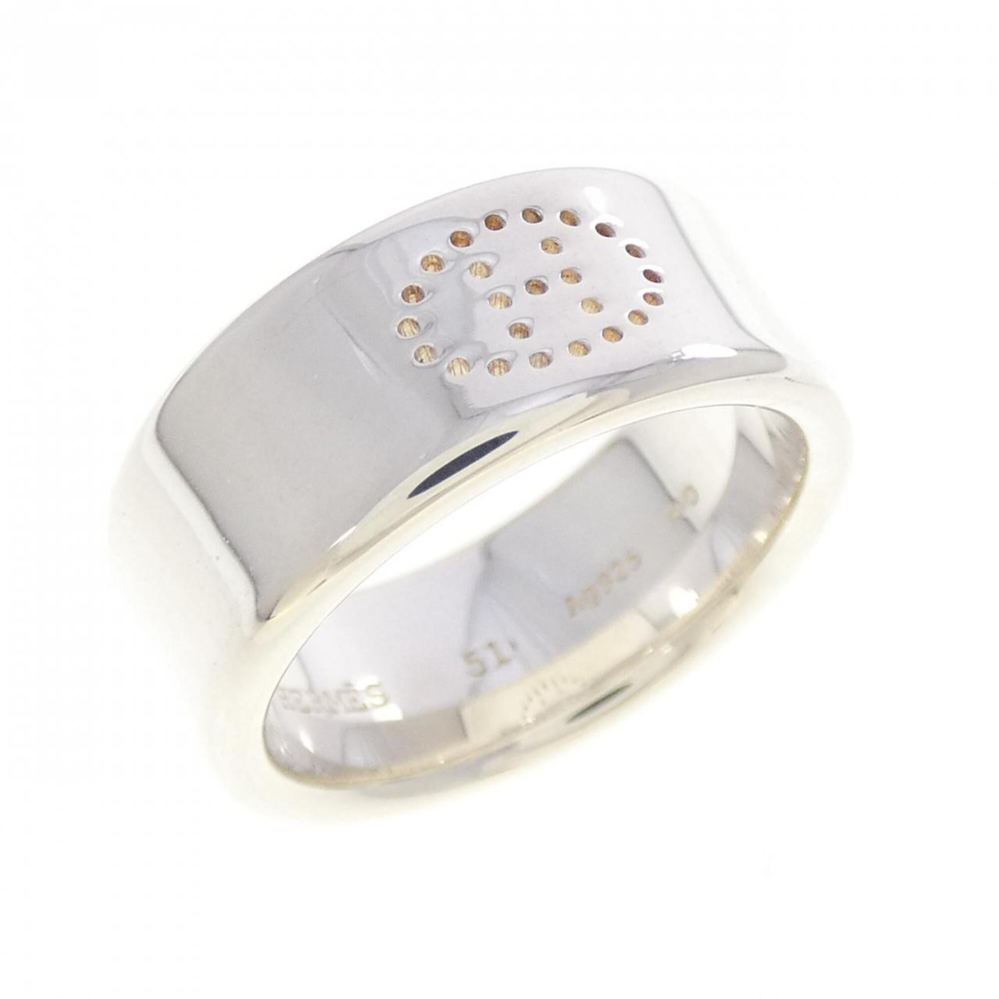 Hermes Silver 925 Band Ring (Pre-Owned)