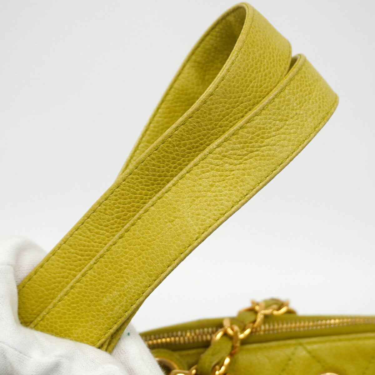 Chanel Light Green Grained Calfskin Tote Bag (Pre-Owned)