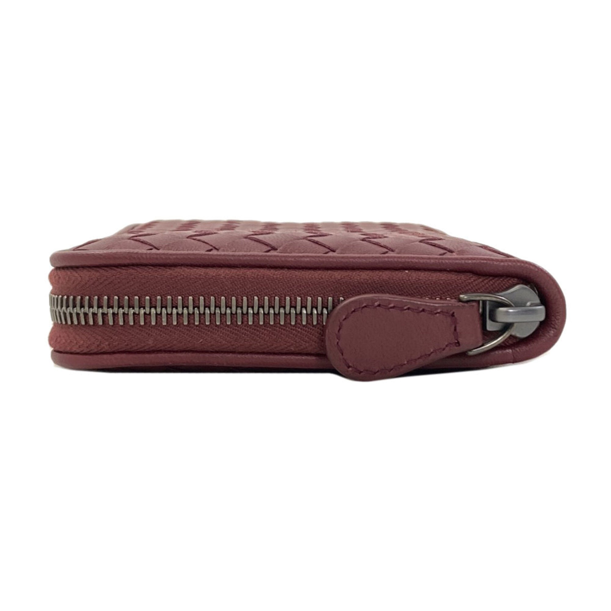Bottega Veneta Bordeaux Leather Long Wallet (Bi-Fold) (Pre-Owned)