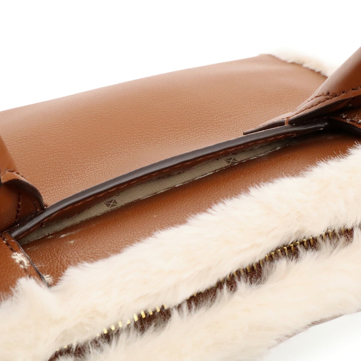 Michael Kors Brown White Leather Handbag (Pre-Owned)
