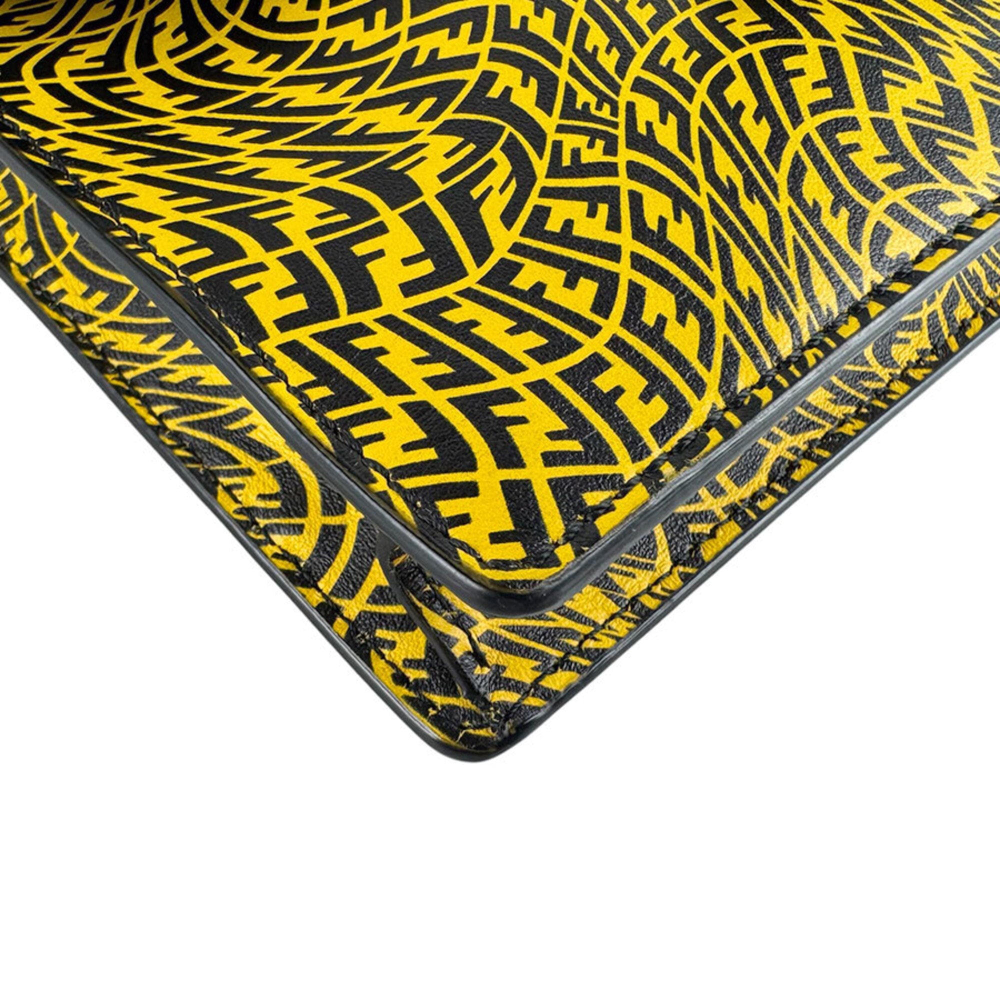 Fendi Black Yellow Leather Shoulder Bag (Pre-Owned)