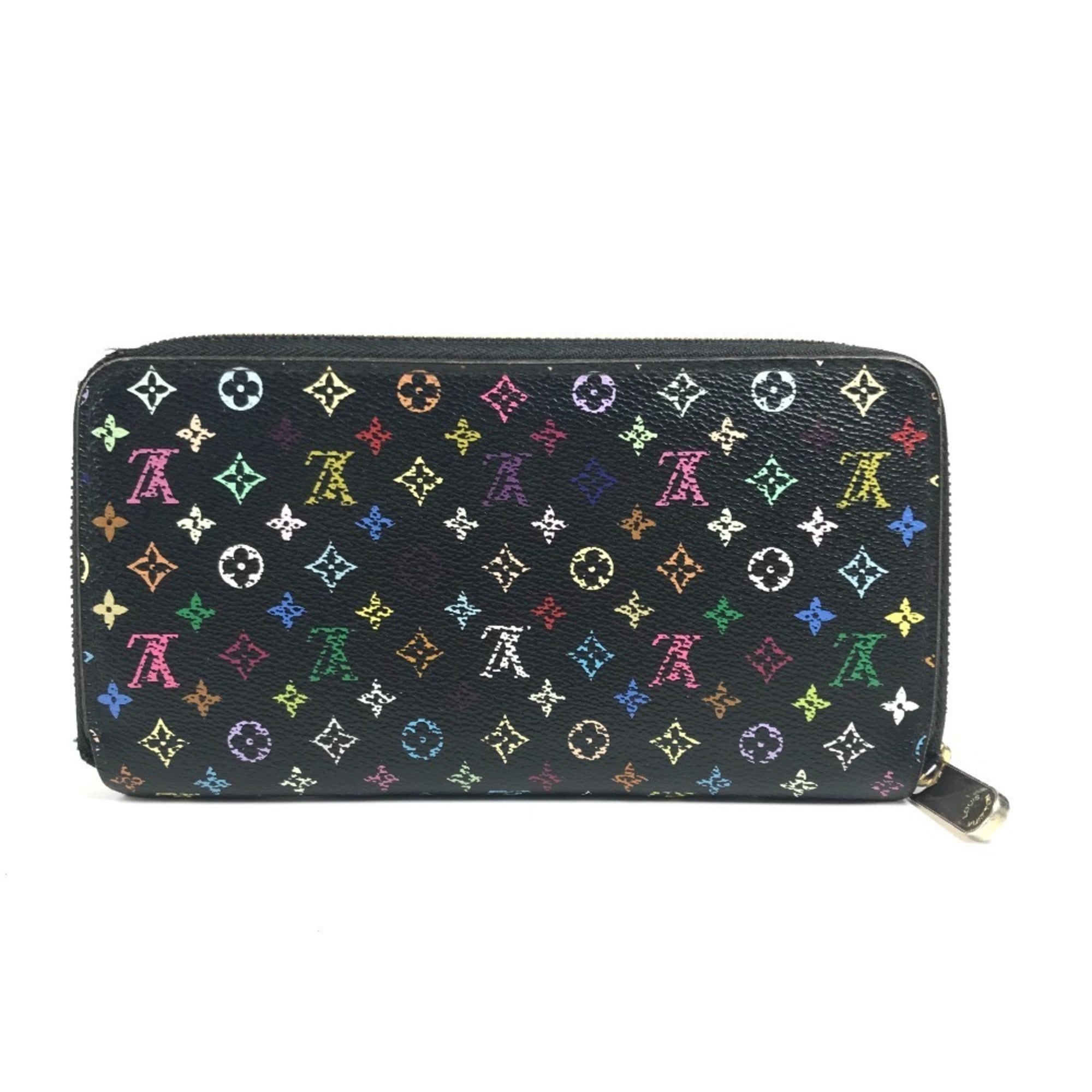 Louis Vuitton Black Multi-Color Noir Monogram Multicolore Canvas Long Wallet (Bi-Fold) (Pre-Owned)