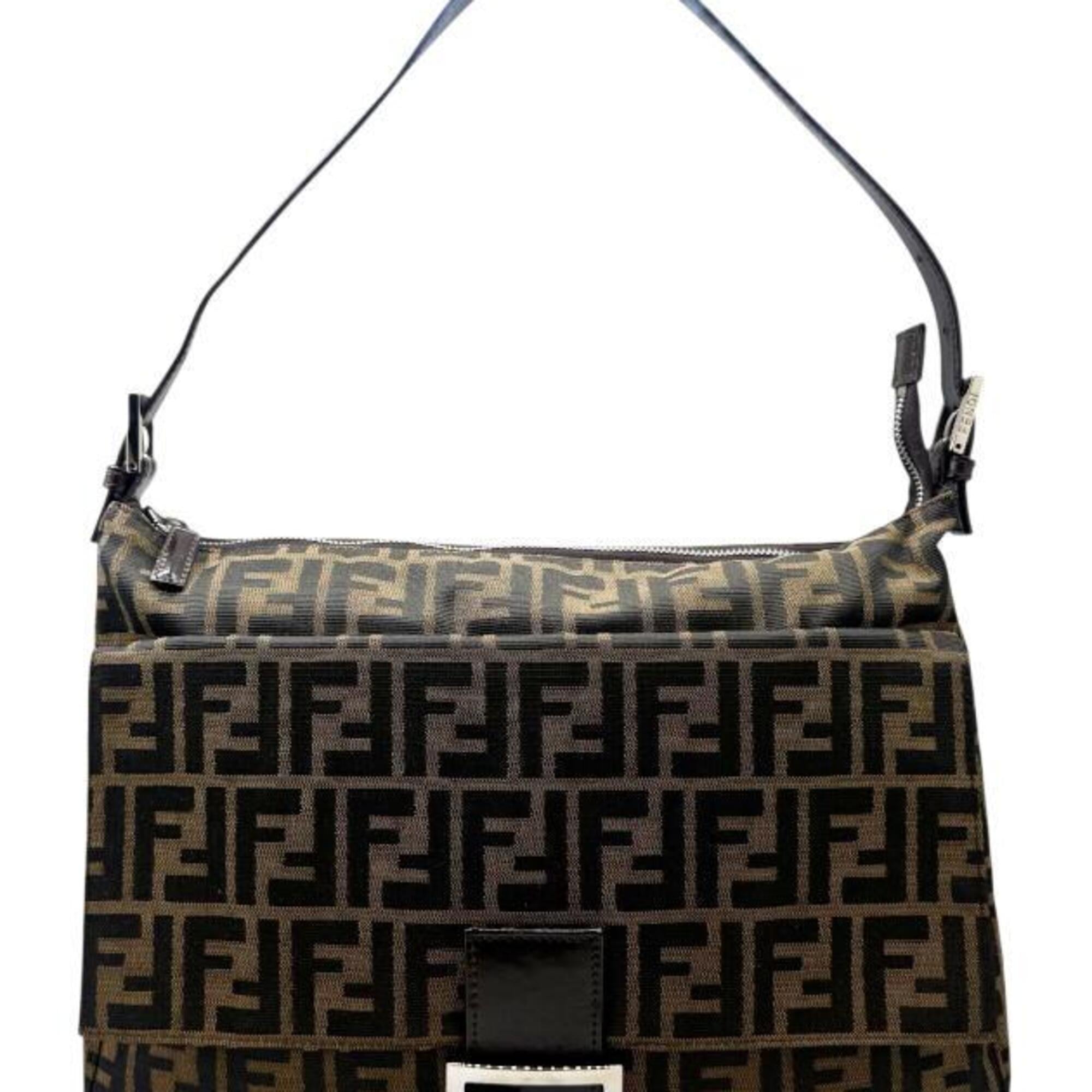 Fendi Brown Canvas Leather Handbag (Pre-Owned)