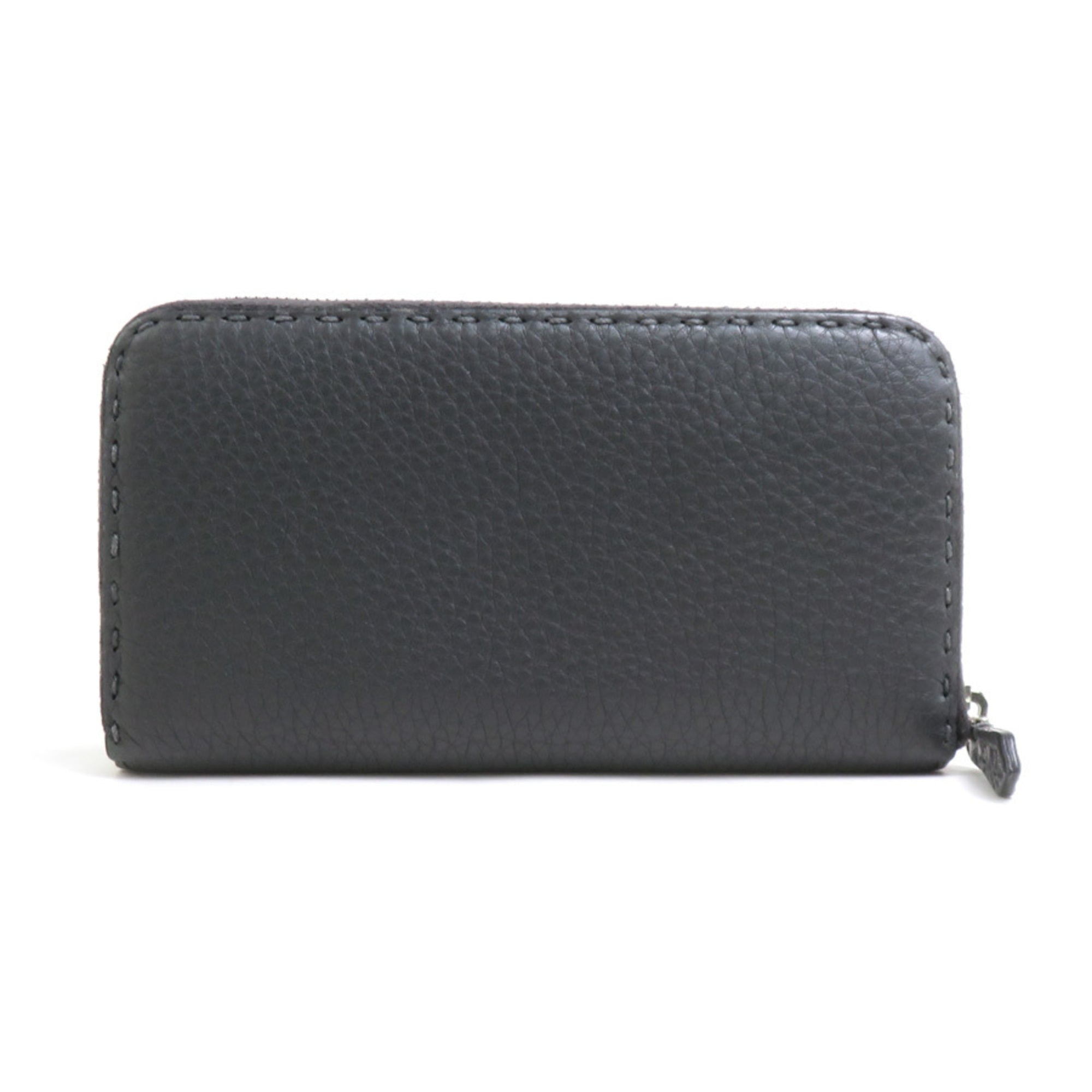 Fendi Gray Leather Long Wallet (Bi-Fold) (Pre-Owned)