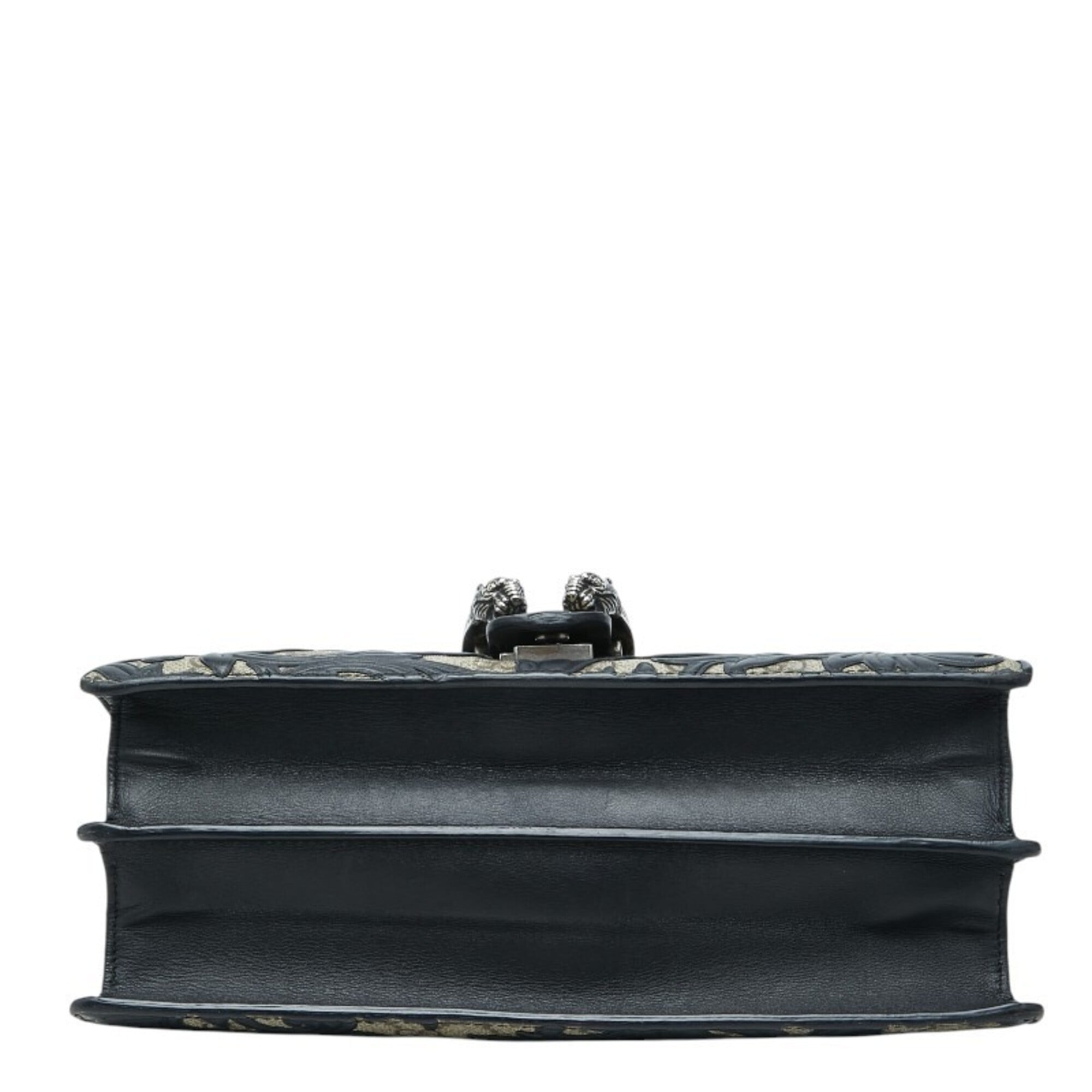 Gucci Beige Black Pvc Leather Shoulder Bag (Pre-Owned)