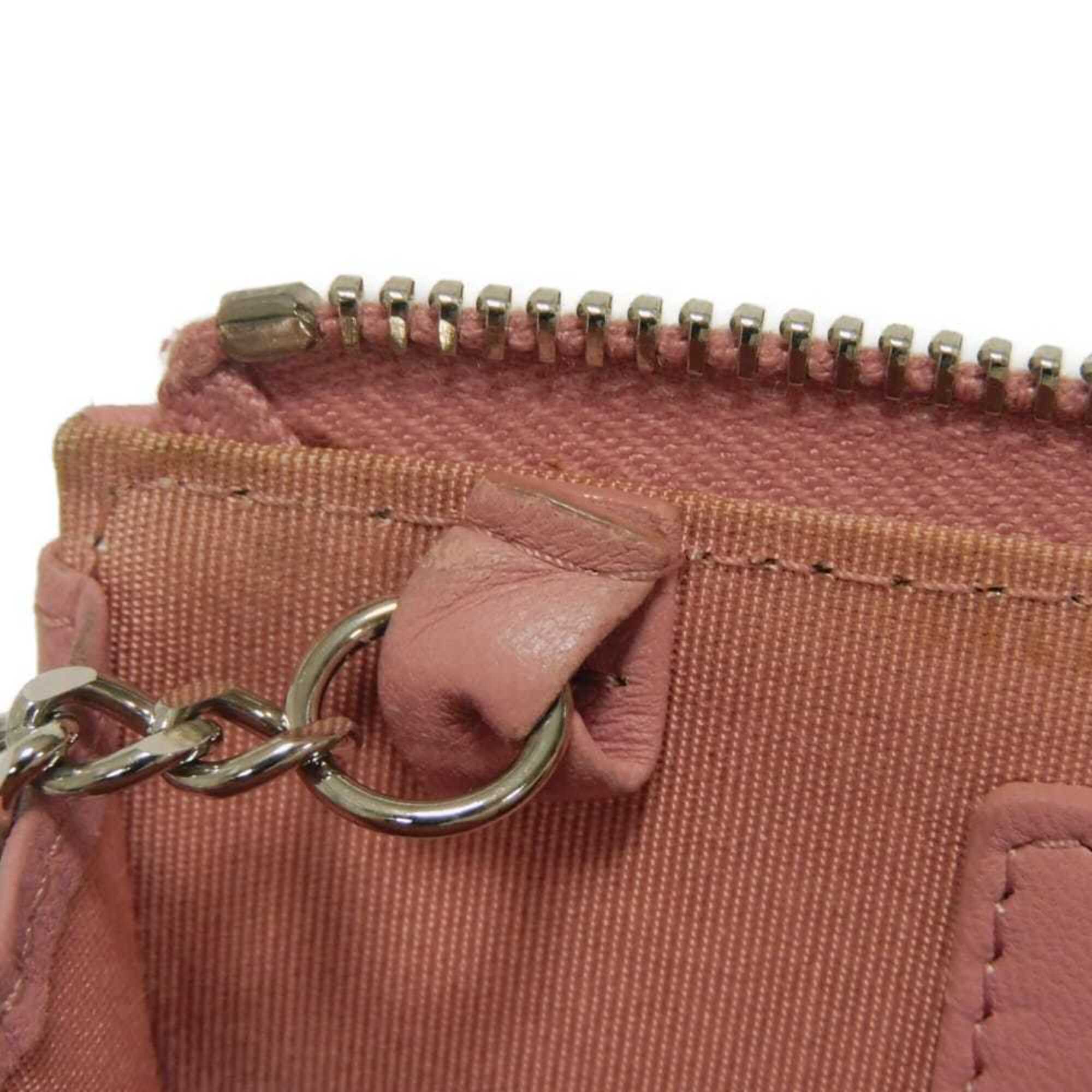 Chanel Camellia Pink Leather Coin Purse/Coin Case (Pre-Owned)