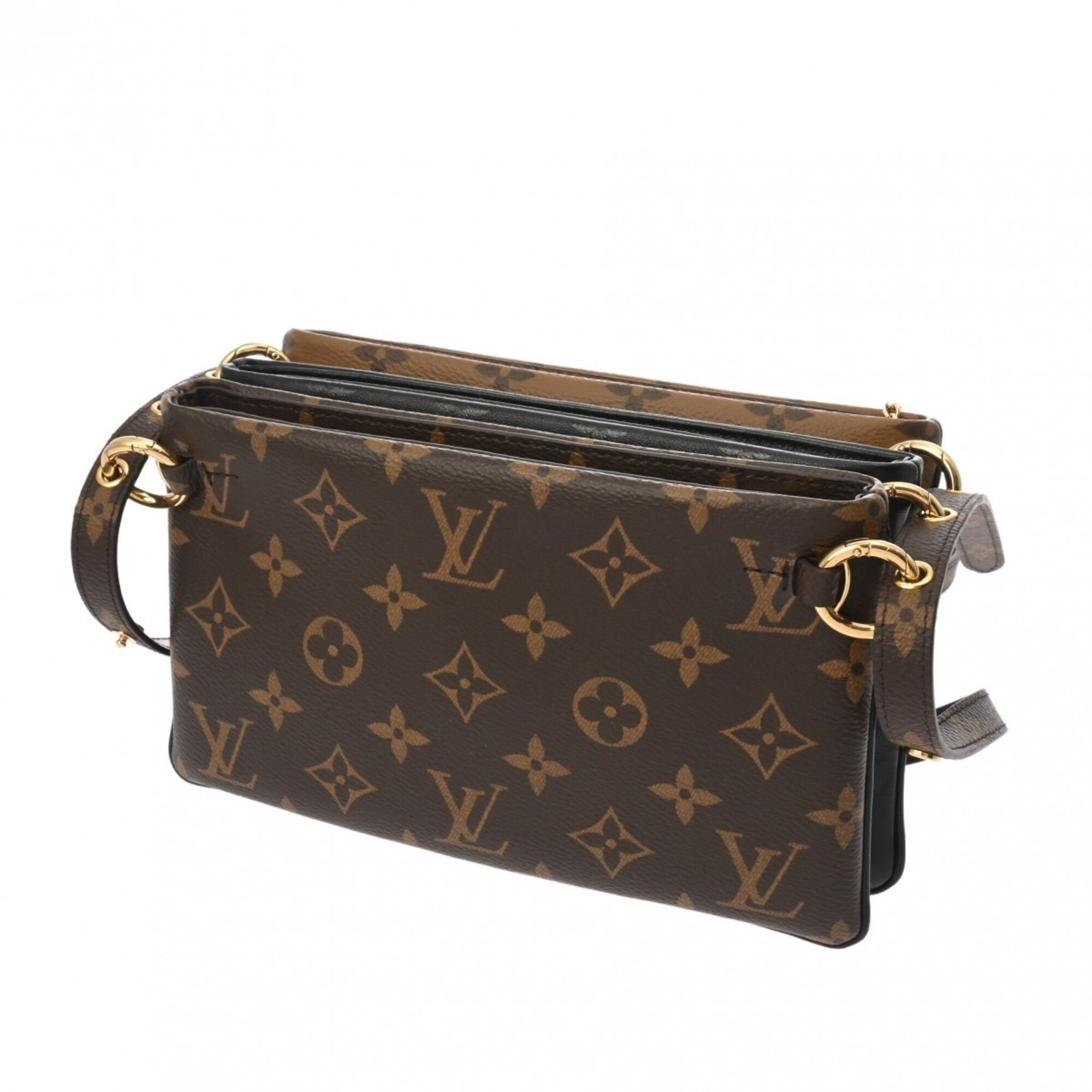 Louis Vuitton Black Brown Monogram Canvas Pochette Shoulder Bag (Pre-Owned)