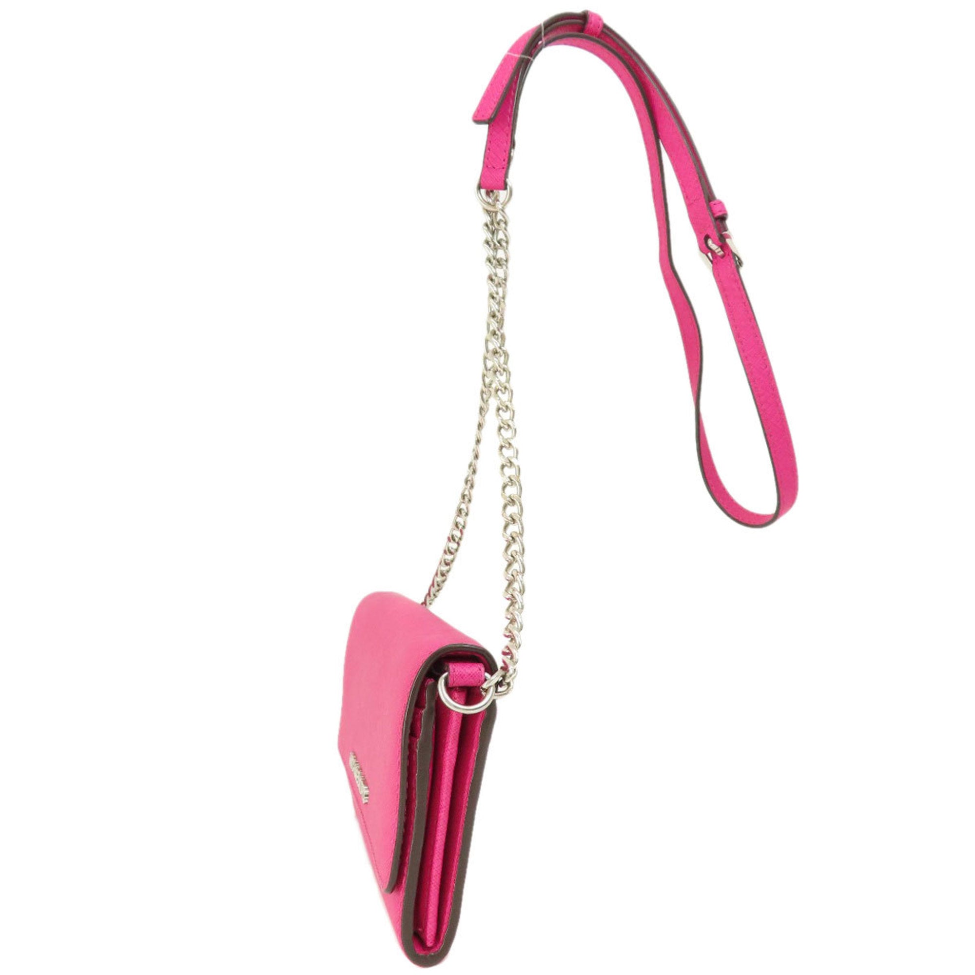 Michael Kors Pink Pvc Chain/Shoulder Wallet (Pre-Owned)