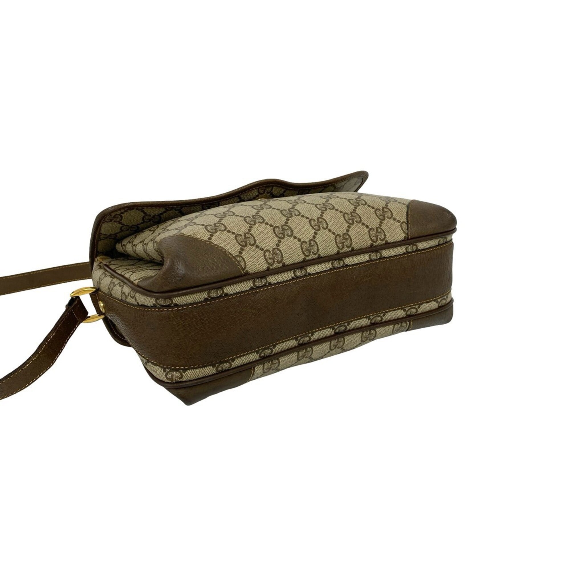 Gucci Brown Green Red Color Leather Pvc Pochette Shoulder Bag (Pre-Owned)