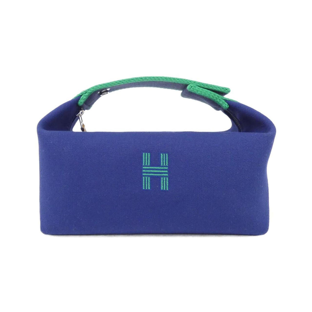 Hermes Silver Canvas Pouch (Pre-Owned)