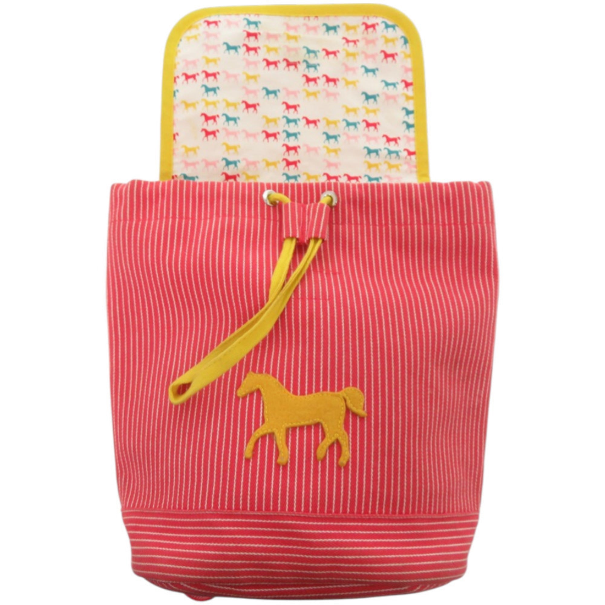 Hermes Red Color Yellow Cotton Backpack (Pre-Owned)