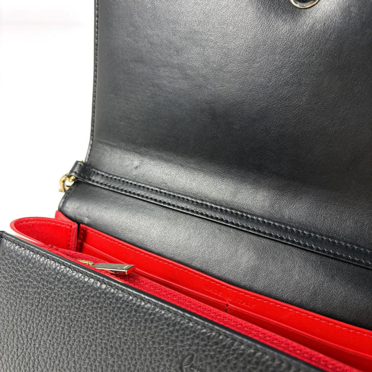 Christian Louboutin Black Multi-Color Fabric Leather Clutch Bag (Pre-Owned)