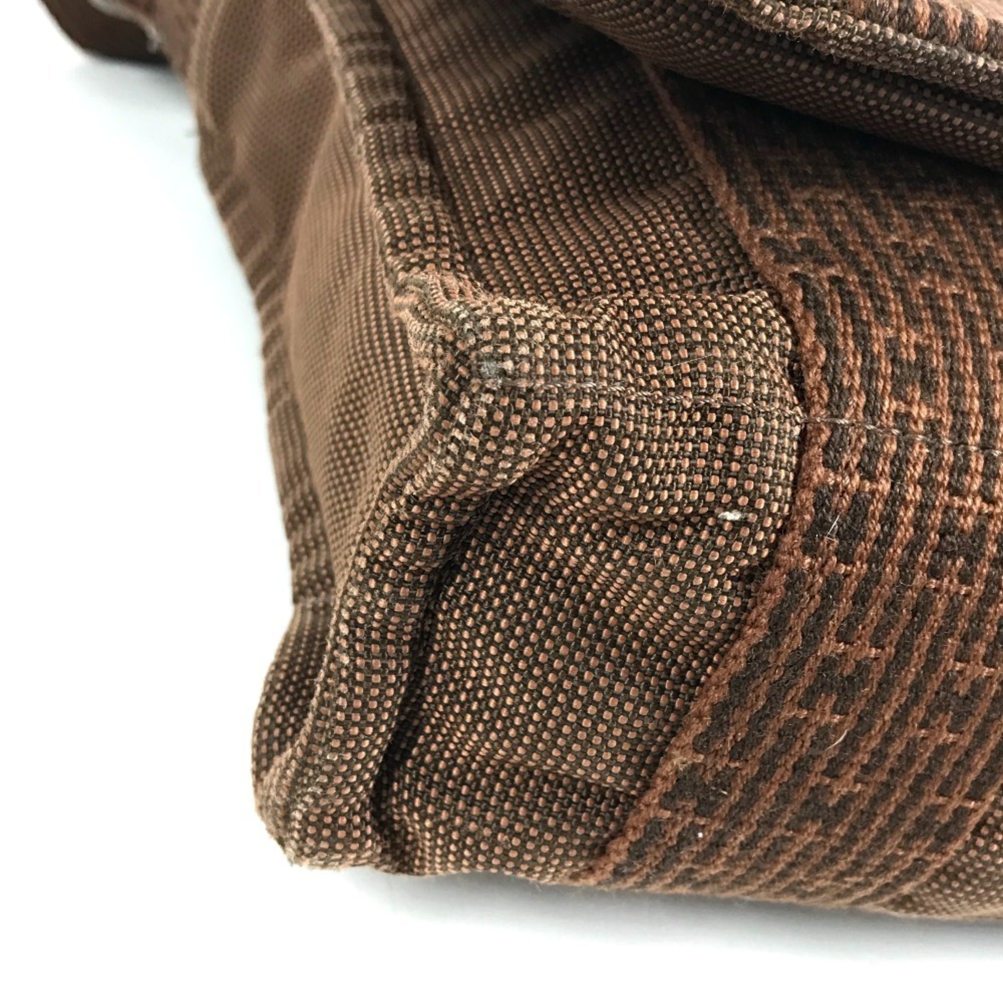 Hermes Brown Canvas Messenger Bag Shoulder Bag (Pre-Owned)