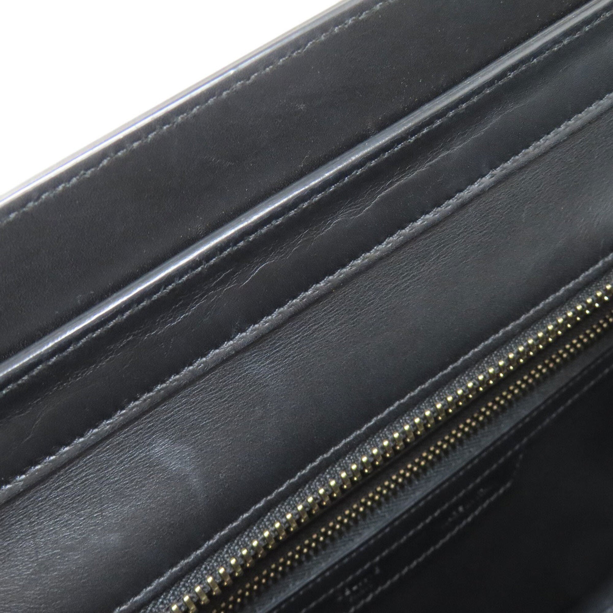 Celine Black Green White Leather Canvas Handbag (Pre-Owned)