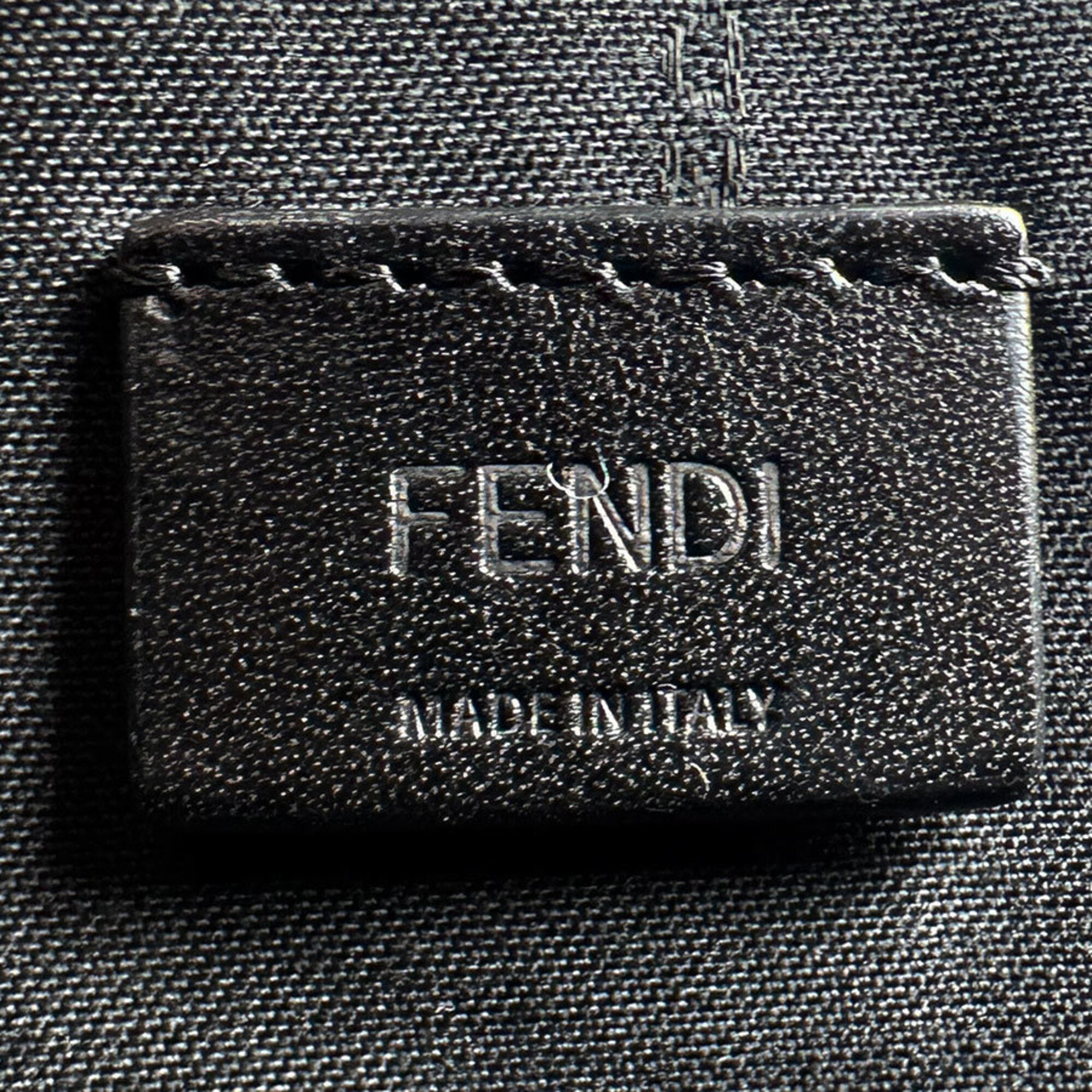 Fendi Black Yellow Leather Shoulder Bag (Pre-Owned)