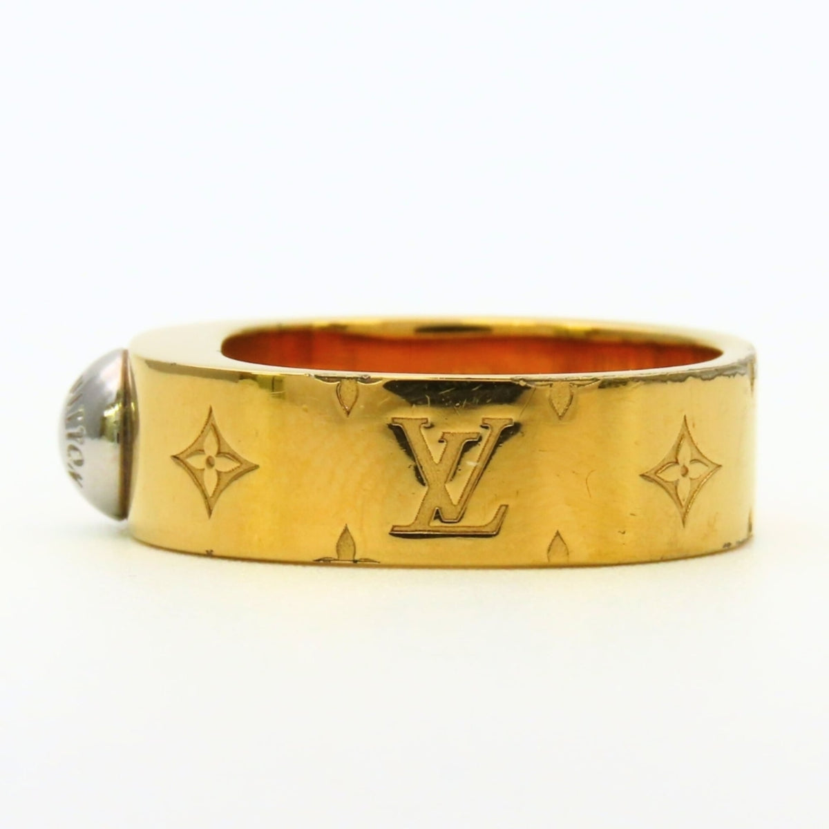 Louis Vuitton Gold Silver Gold Plating Metal Band Ring (Pre-Owned)